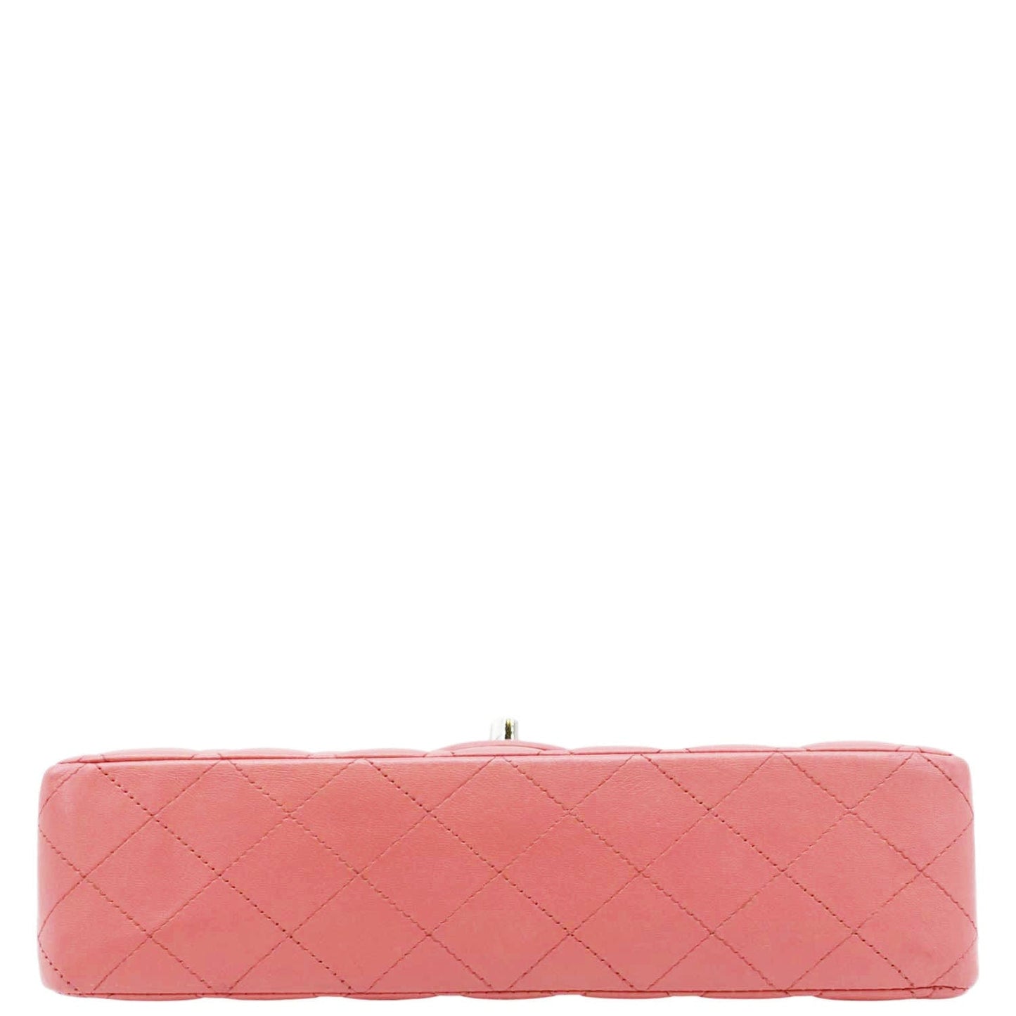 CHANEL Classic Double Flap Medium  Quilted Leather Shoulder Bag Salmon Pink