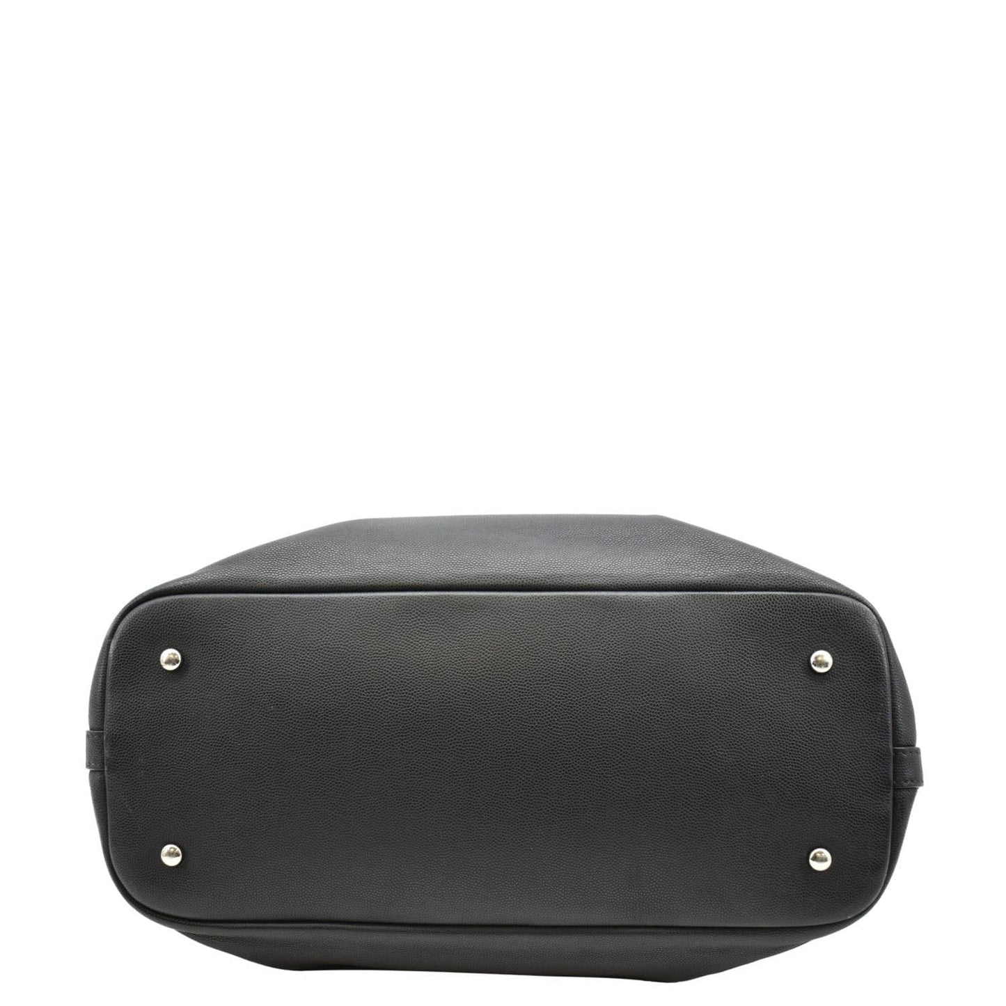 CHANEL Coco Eyelets Large Leather Shopping Tote Shoulder  Black