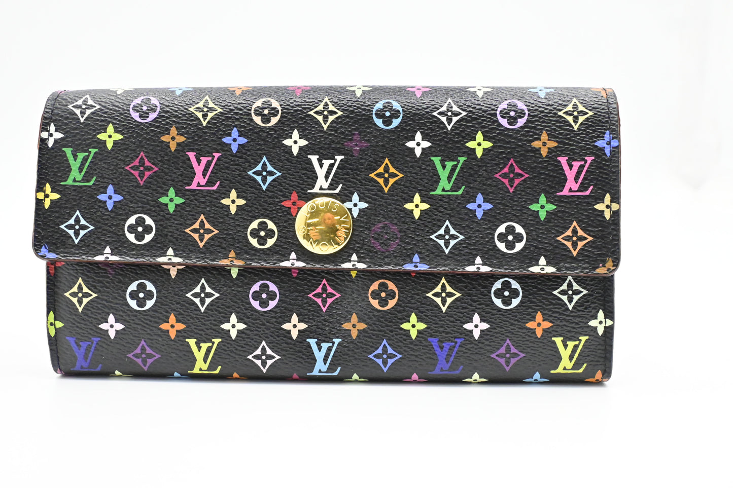 Louis Vuitton Sarah Wallet in Black Multicolor Monogram Canvas