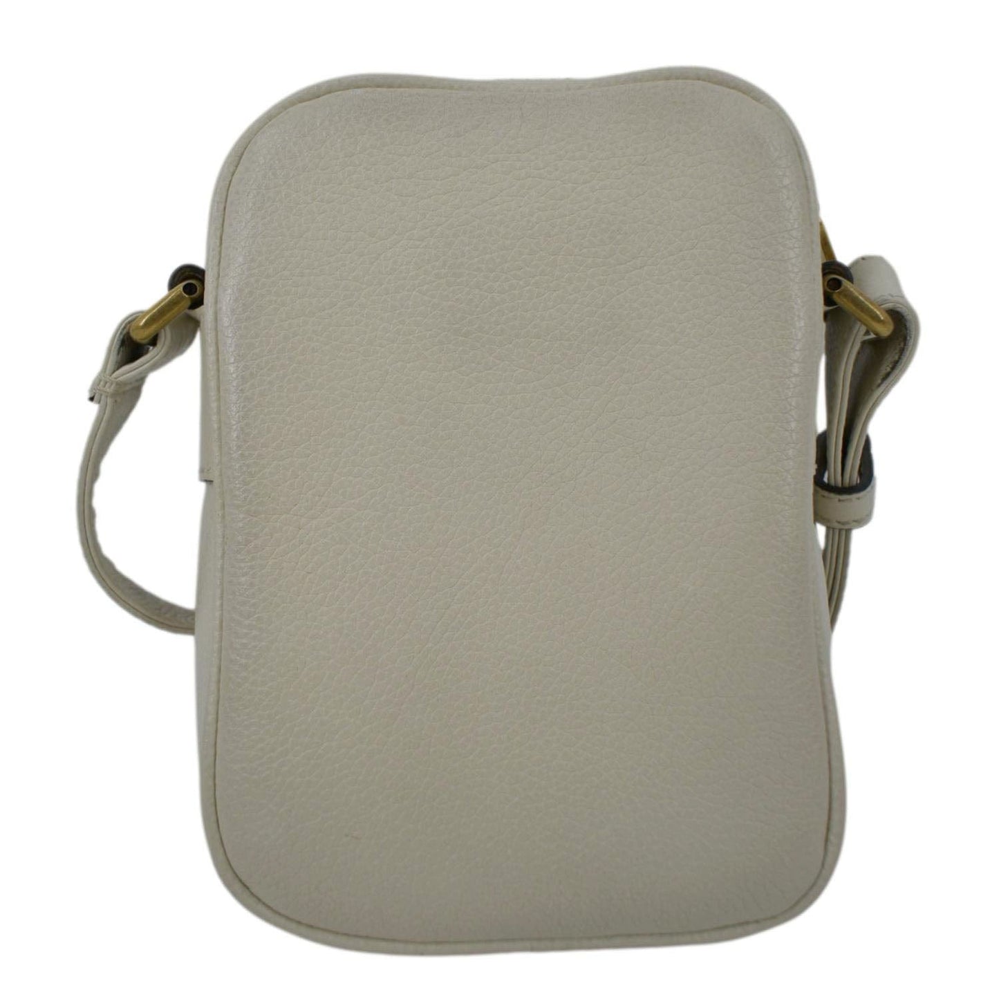 GUCCI Mini Logo Leather Crossbody Messenger Bag Off White 574803