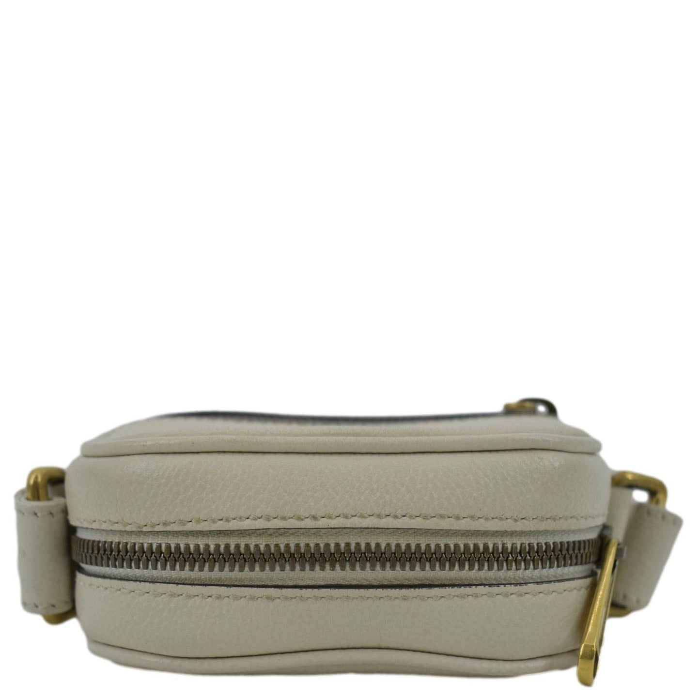 GUCCI Mini Logo Leather Crossbody Messenger Bag Off White 574803
