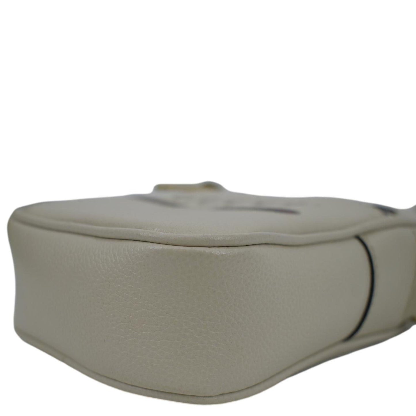 GUCCI Mini Logo Leather Crossbody Messenger Bag Off White 574803