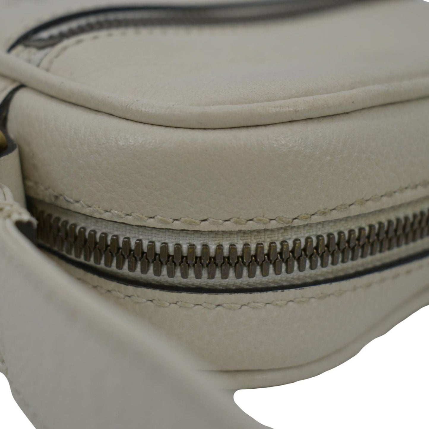 GUCCI Mini Logo Leather Crossbody Messenger Bag Off White 574803