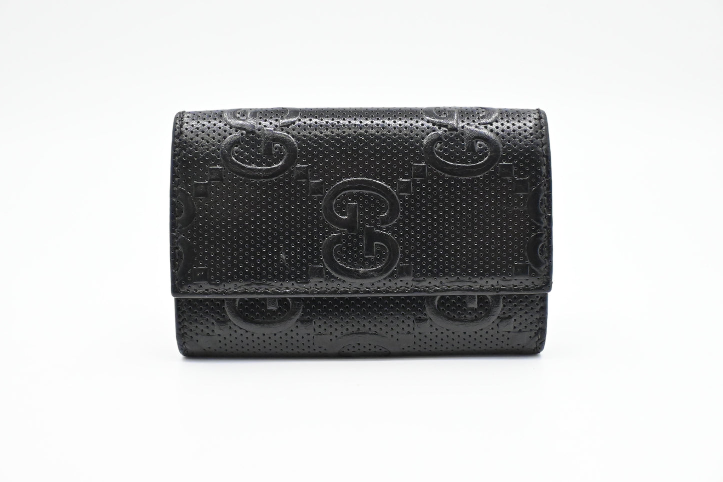 Gucci Key Case in Black Perforated Leather