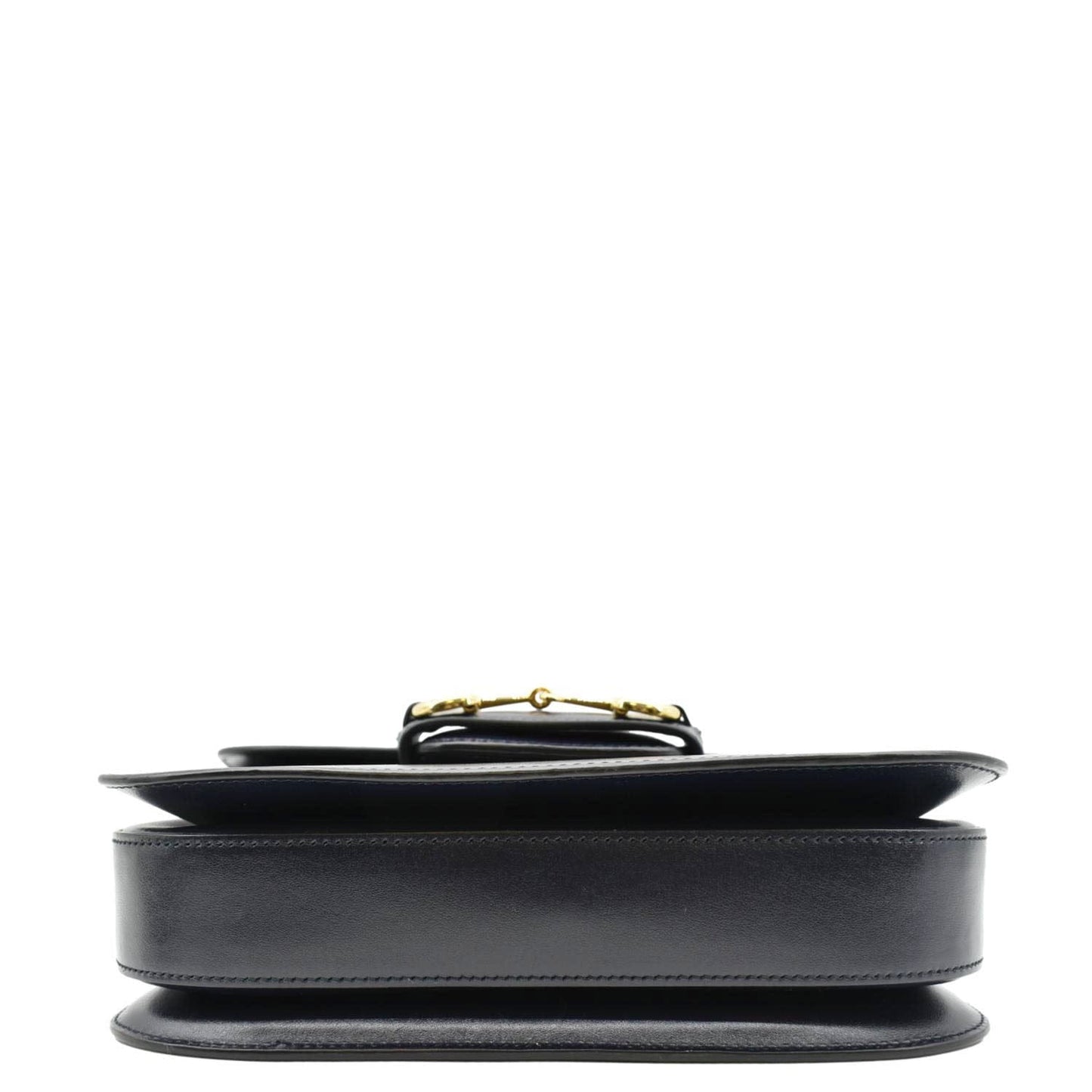 GUCCI Horsebit 1955 Small Leather Shoulder Bag Navy 602204