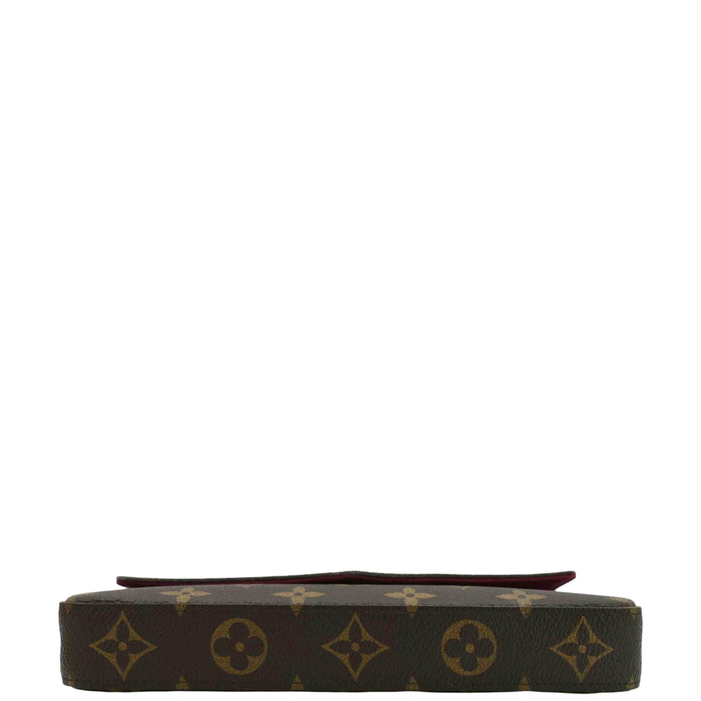 LOUIS VUITTON Felicie Monogram Canvas Pochette Crossbody Bag Brown