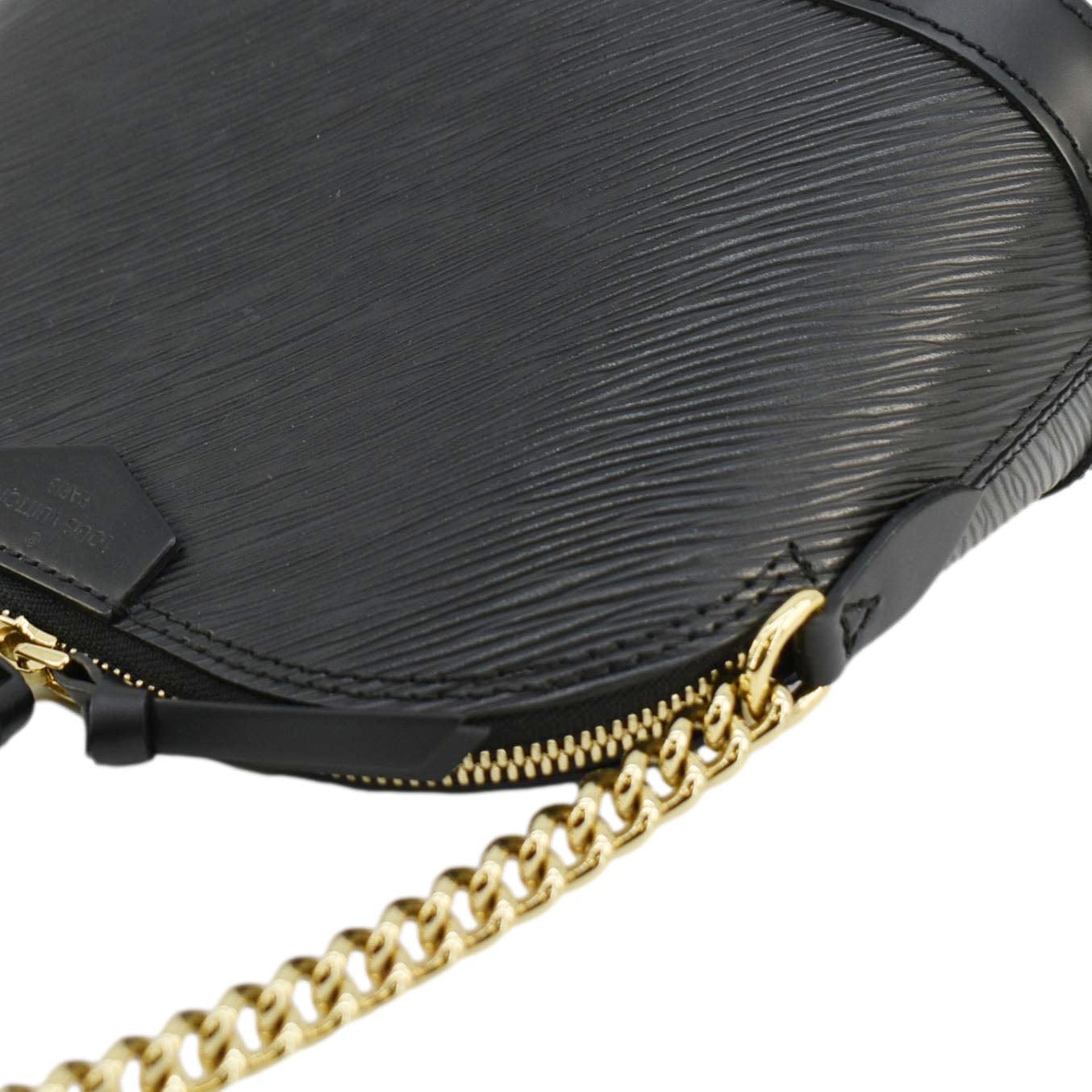 LOUIS VUITTON Alma BB Epi Leather Satchel Bag Black