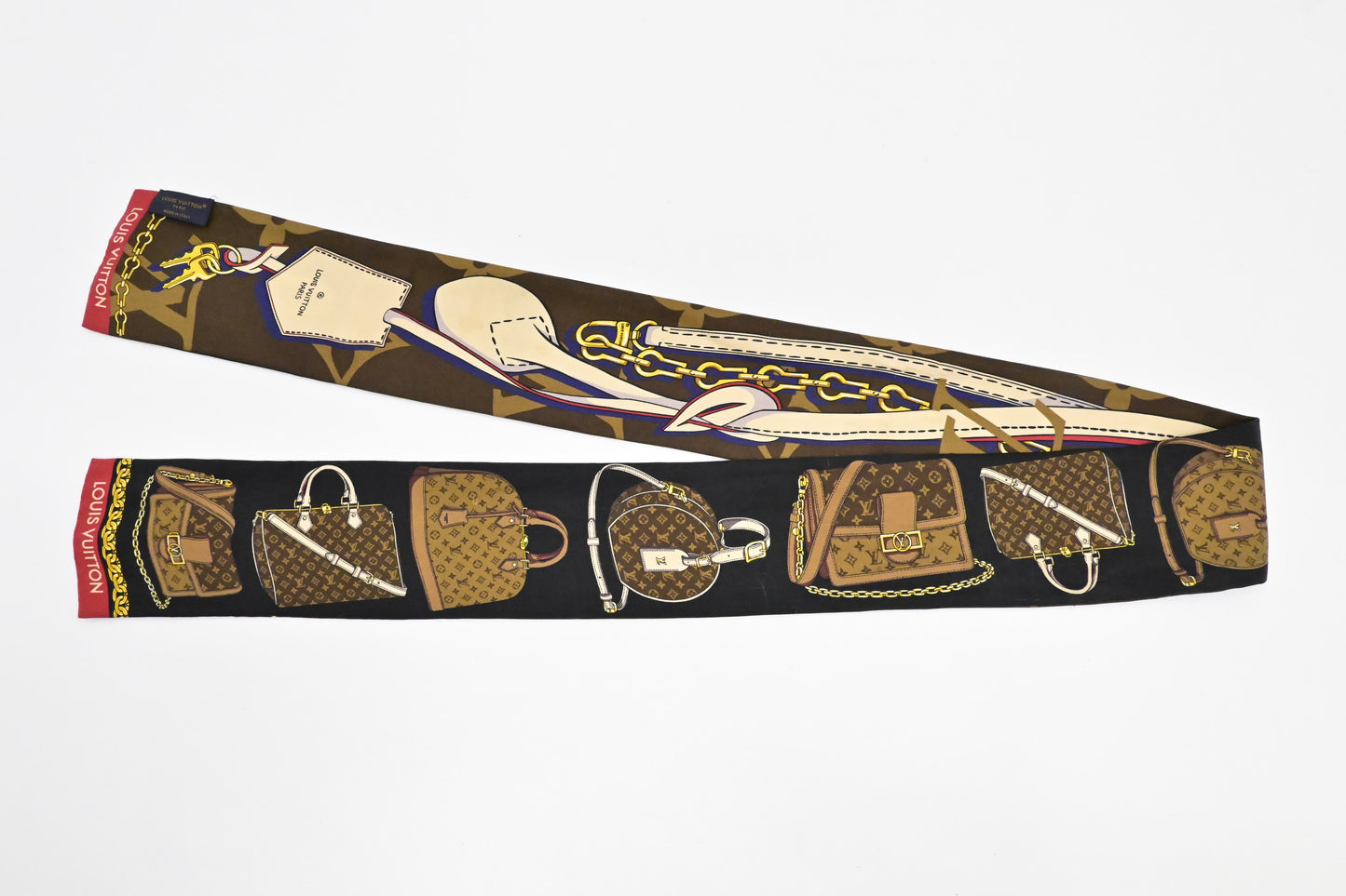 Louis Vuitton 'Tribute To' Bandeau in Black & Brown Silk