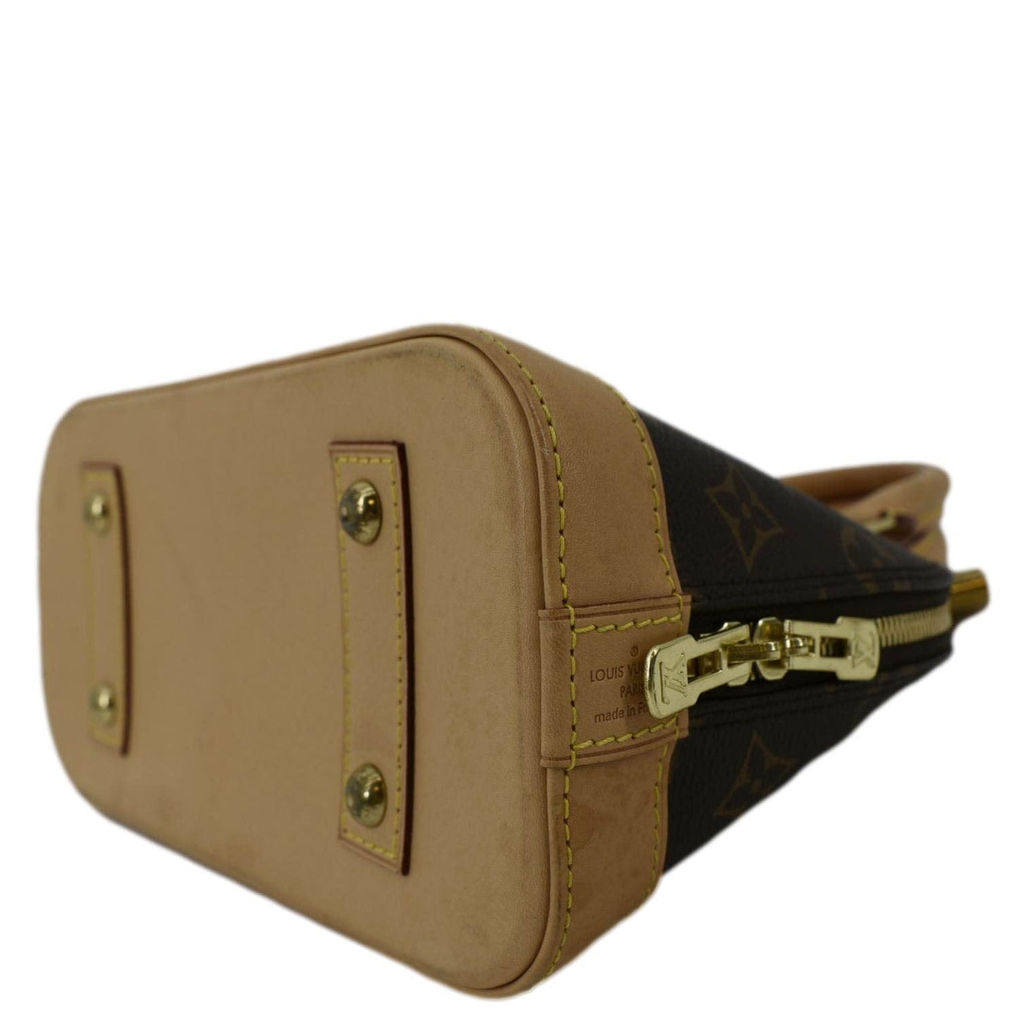 LOUIS VUITTON Alma BB Monogram Canvas Satchel Crossbody Bag Brown