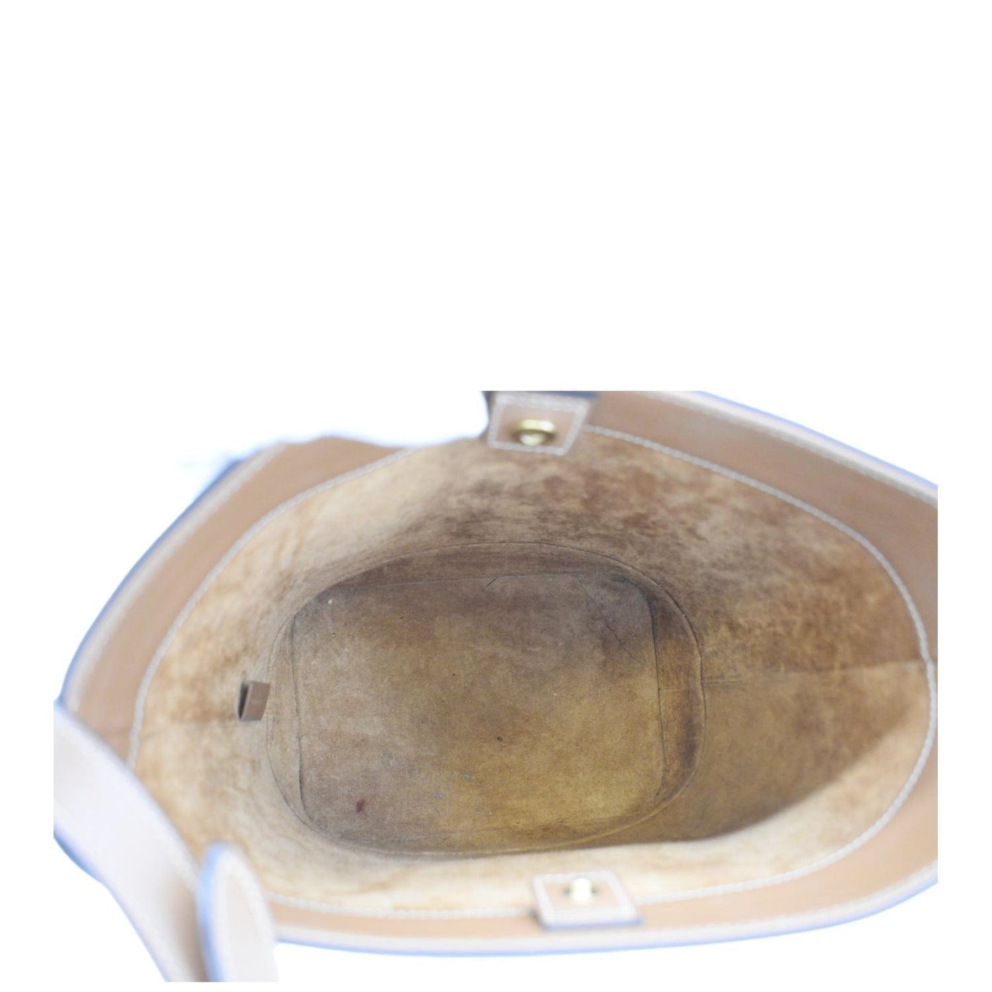 Celine Cuir Triomphe Small Calfskin Leather Bucket Crossbody Bag Tan