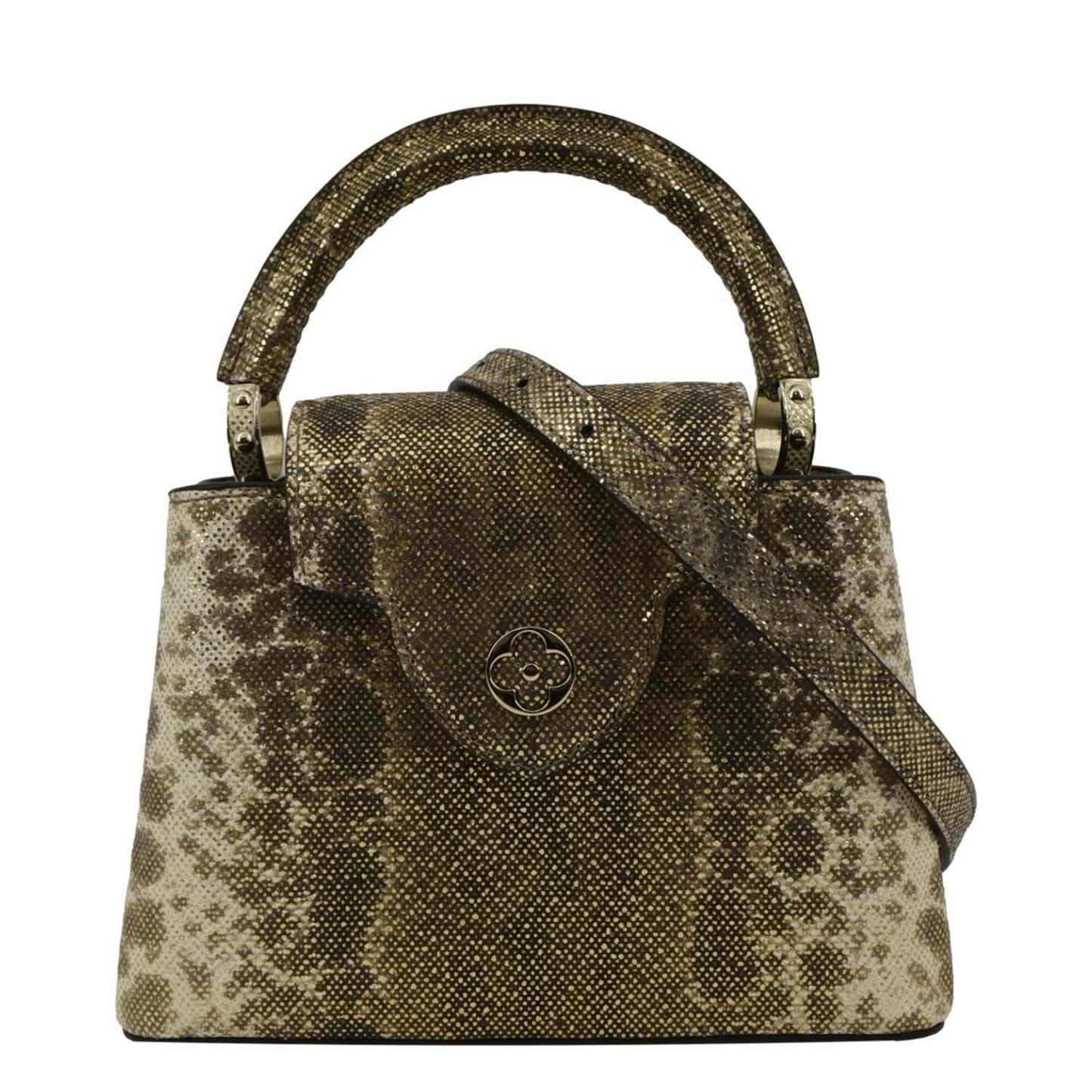 LOUIS VUITTON Capucines Mini Karung Skin Leather Shoulder Bag Full Moon