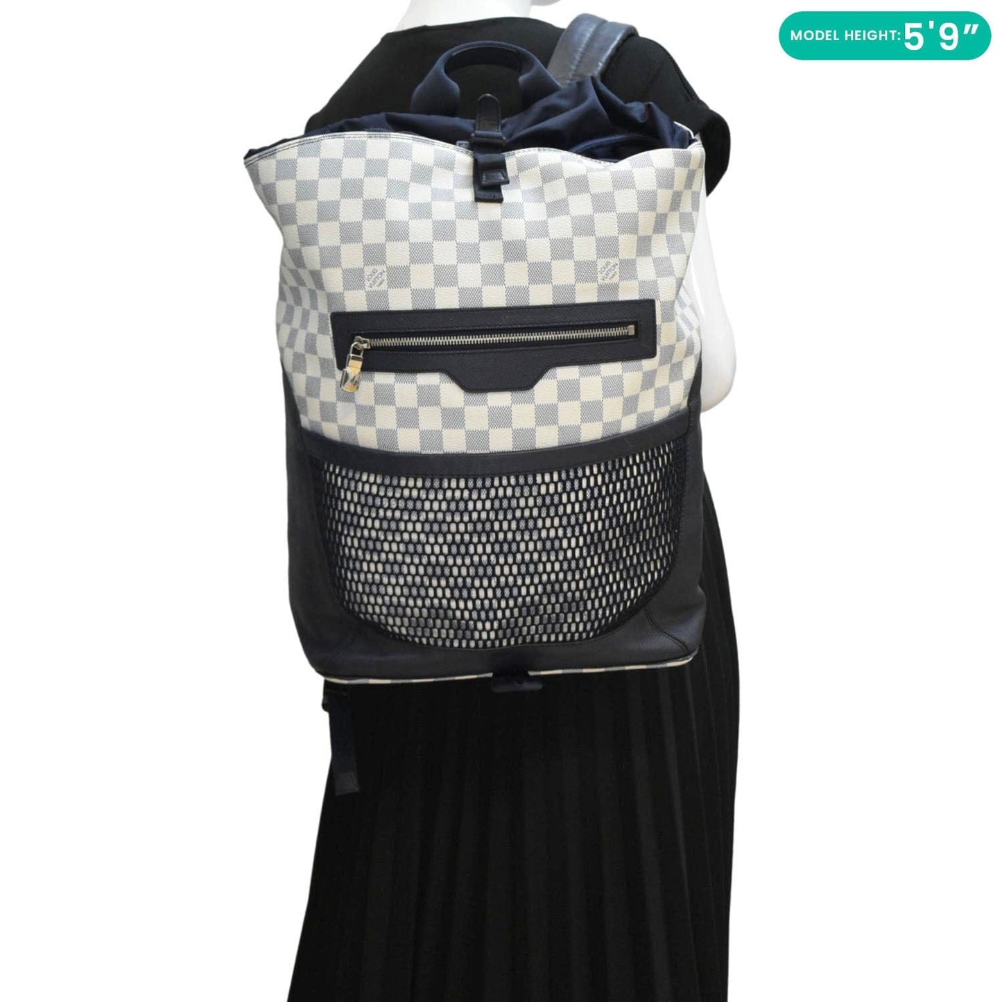 LOUIS VUITTON Matchpoint Damier Azur Backpack White