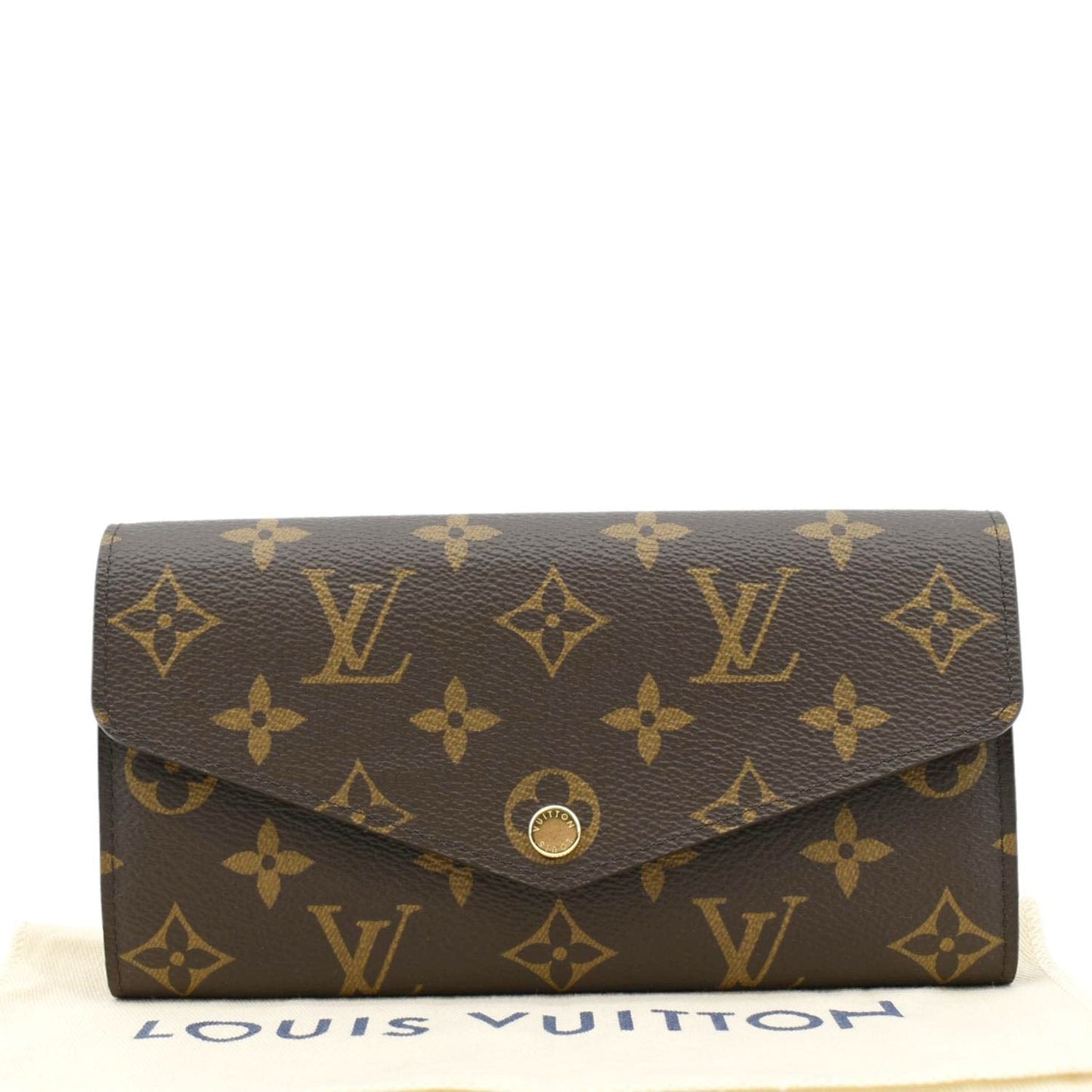 LOUIS VUITTON Sarah Monogram Canvas Wallet Brown