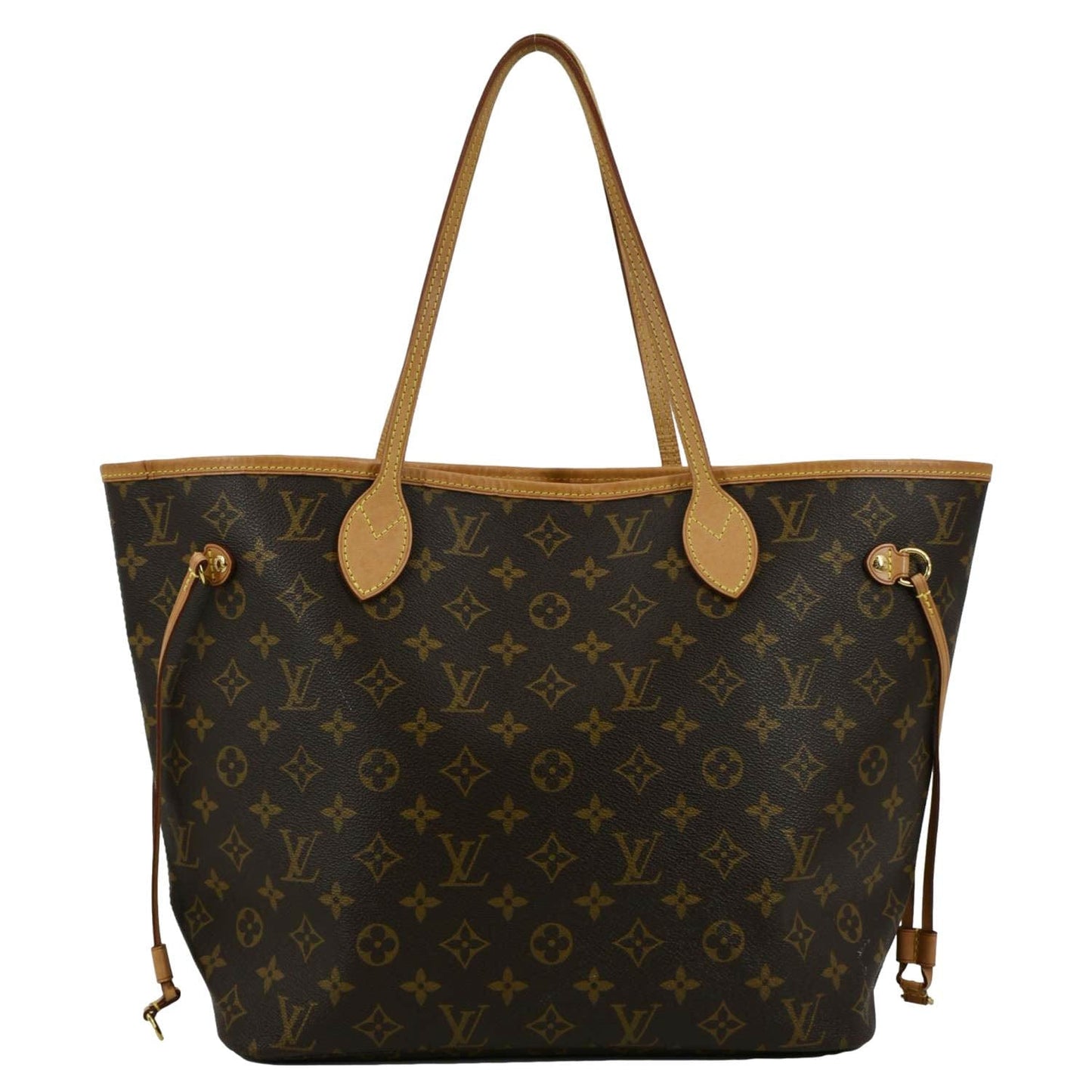 LOUIS VUITTON Neverfull MM Monogram Canvas Tote Bag Brown