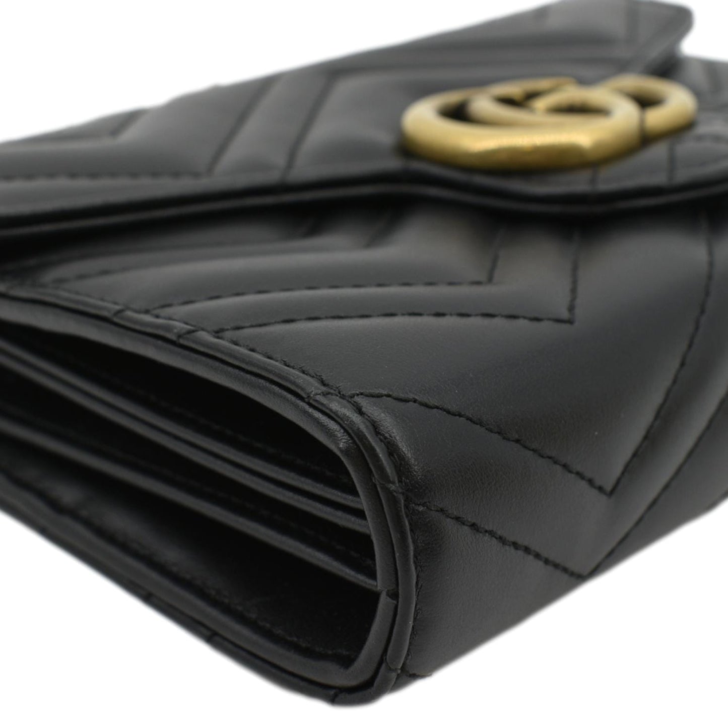 GUCCI GG Marmont Mini Matelasse Leather Crossbody Bag Black 474575