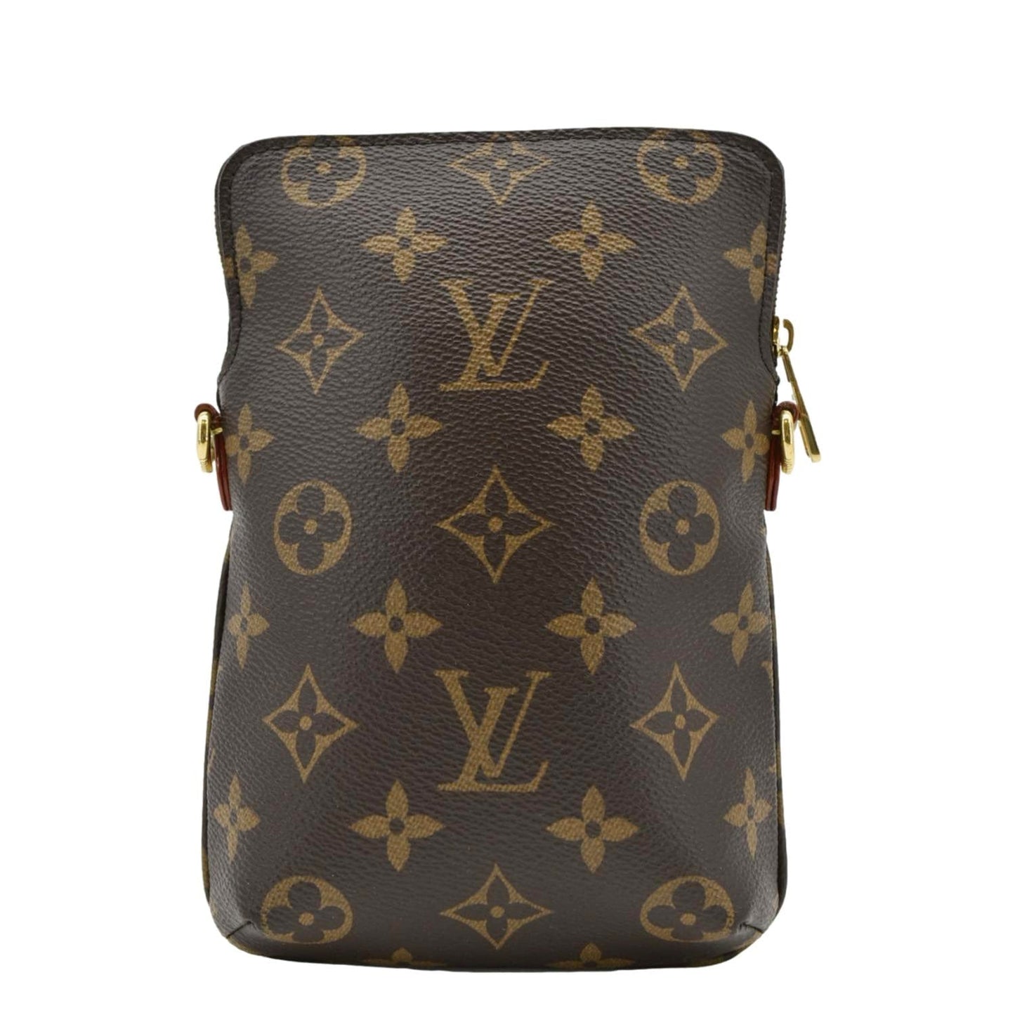 LOUIS VUITTON Utility Phone Sleeve Monogram Canvas Crossbody Bag Brown