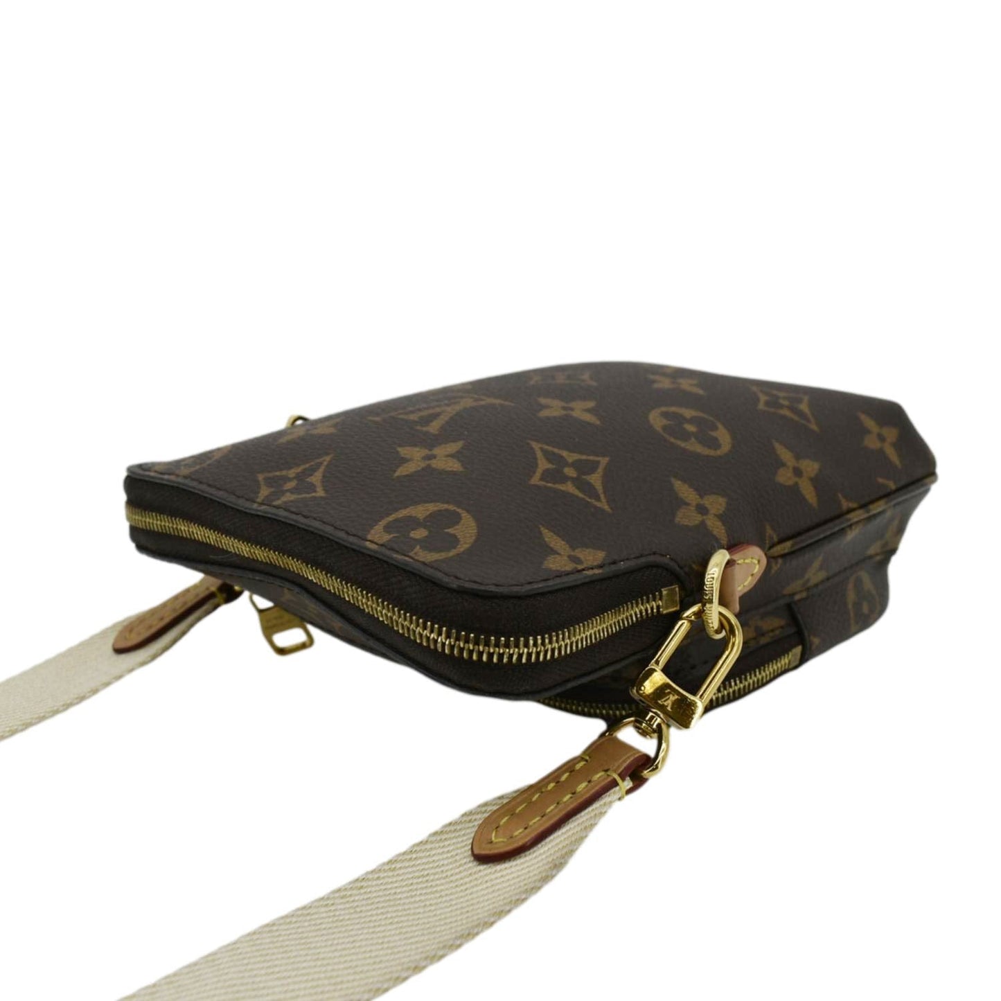 LOUIS VUITTON Utility Phone Sleeve Monogram Canvas Crossbody Bag Brown