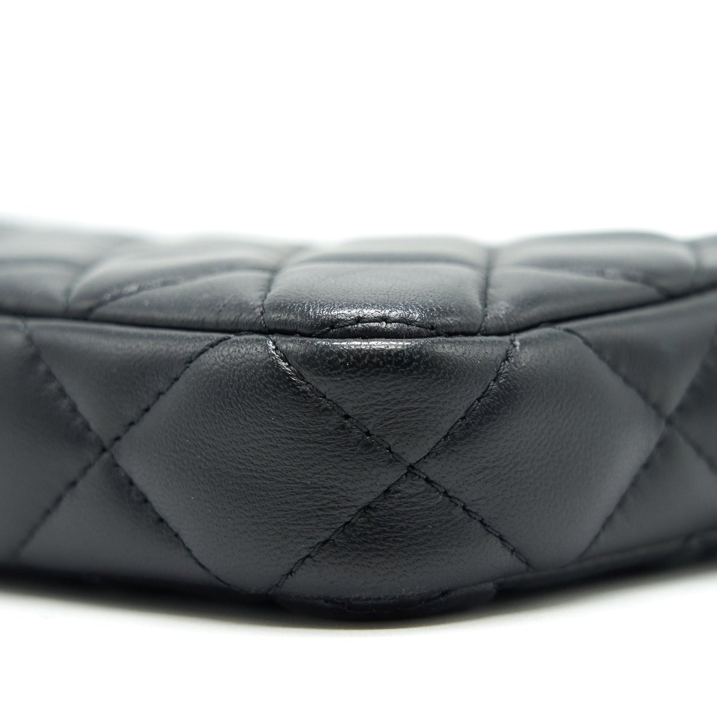 Chanel Double Zip Clutch with Chain Lambskin Black SHW