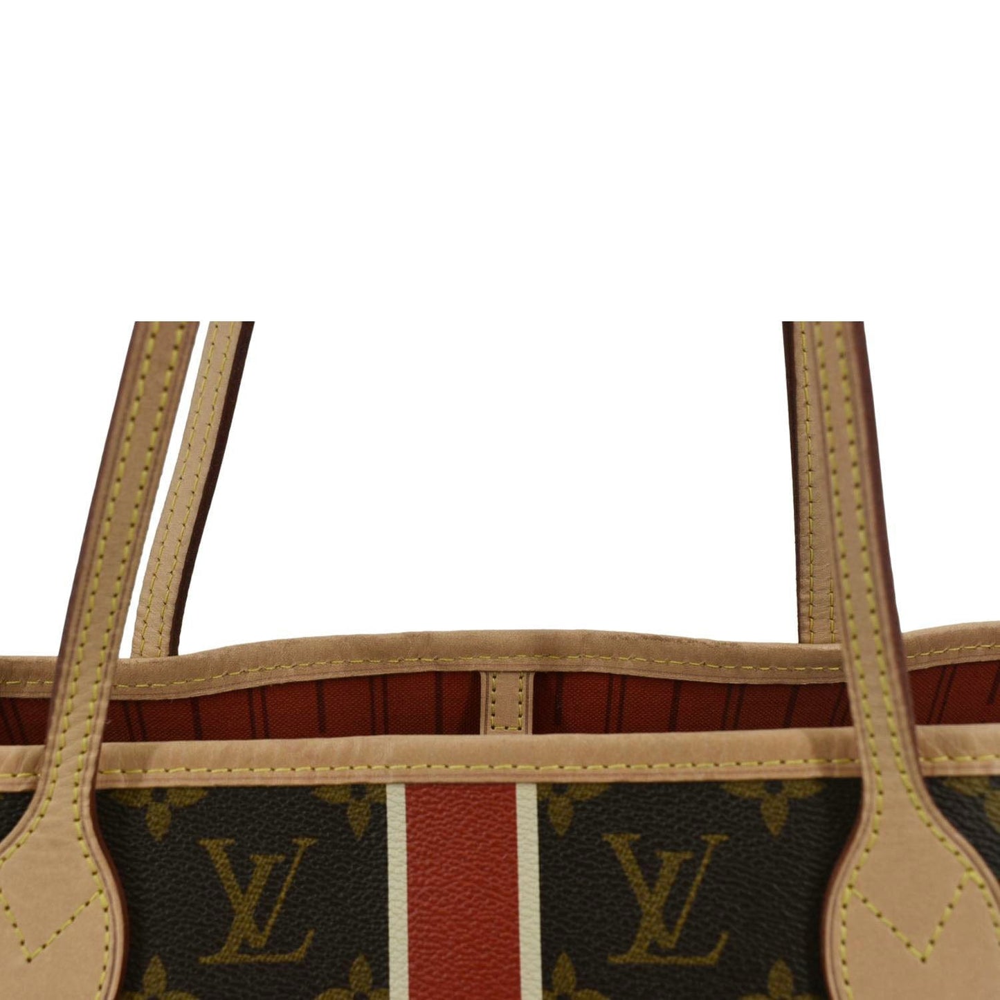 LOUIS VUITTON Neverfull My LV Heritage Monogram Canvas Tote Bag Red