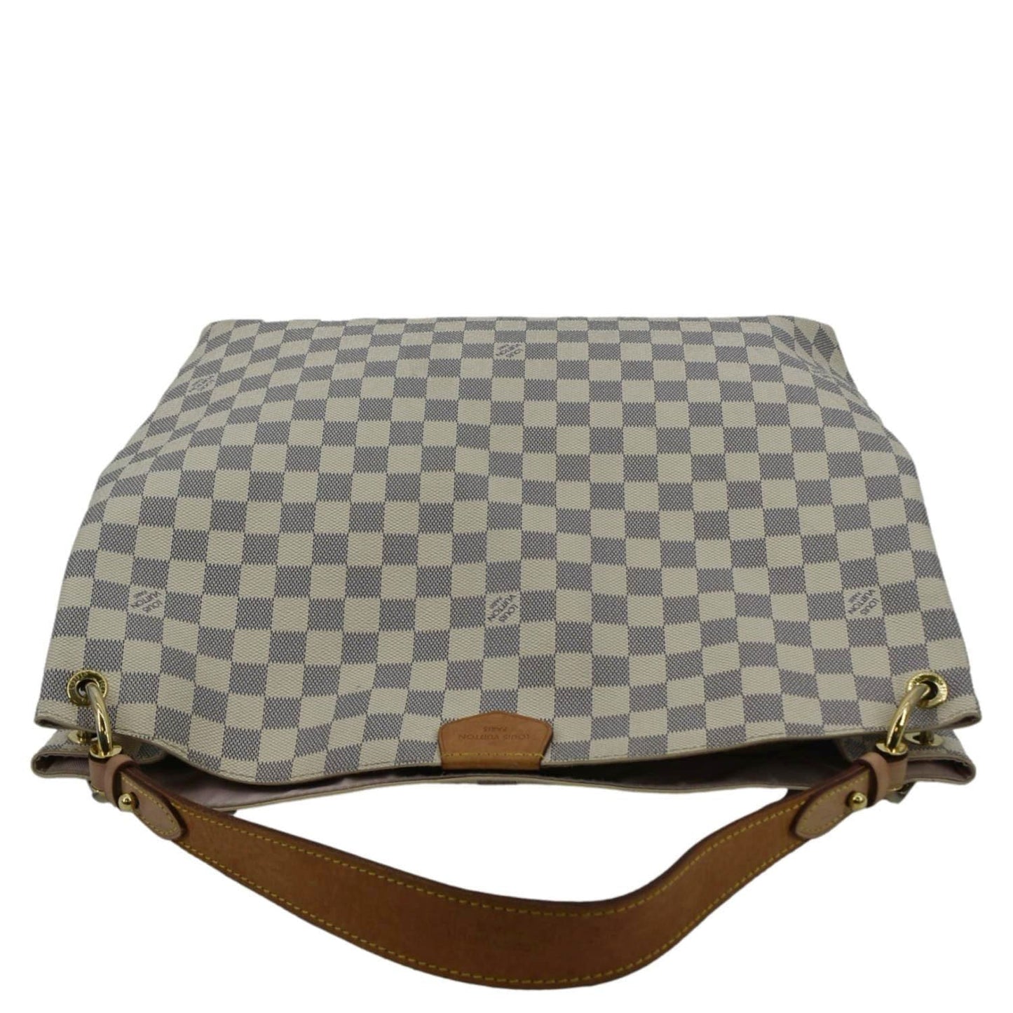 LOUIS VUITTON Graceful MM Damier Azur Shoulder Bag White