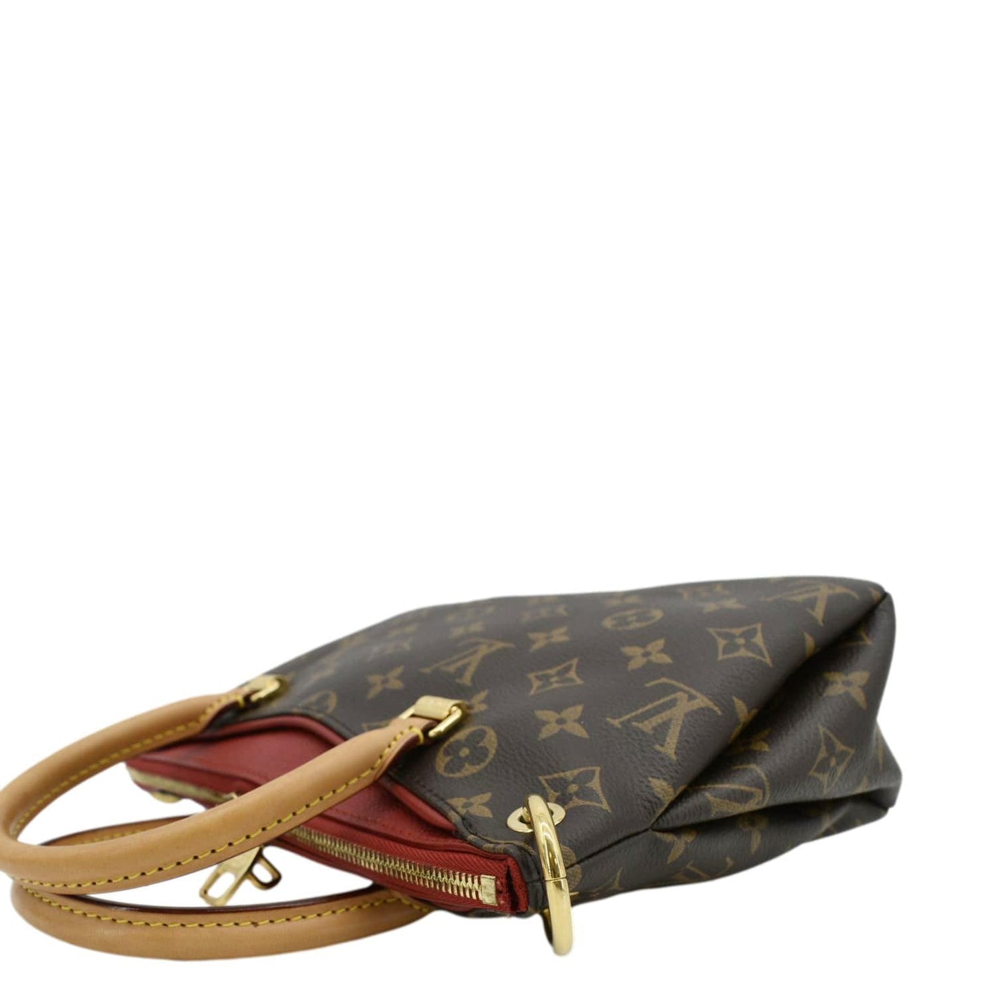 LOUIS VUITTON Pallas BB Monogram Canvas Shoulder Bag Brown