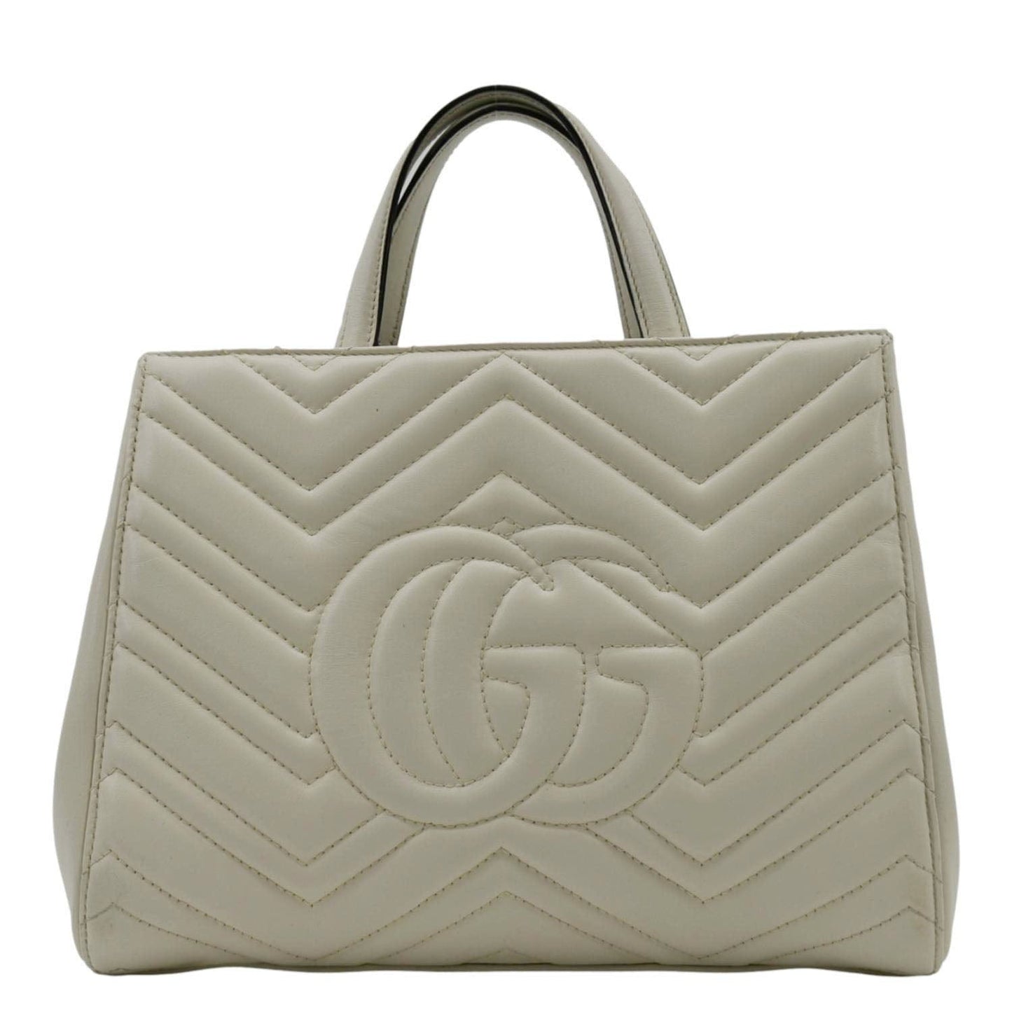 GUCCI GG Marmont Calfskin Matelasse Leather Shoulder Bag Off White 448054