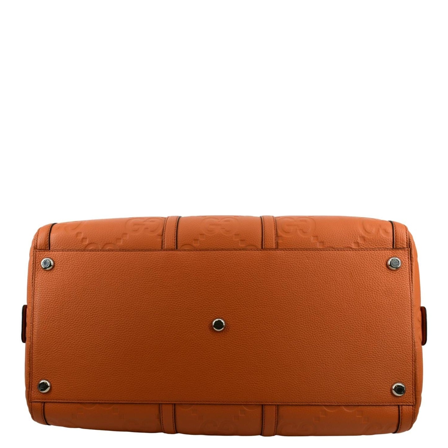 GUCCI Piuma Jumbo GG Leather Duffle Bag Orange 725129