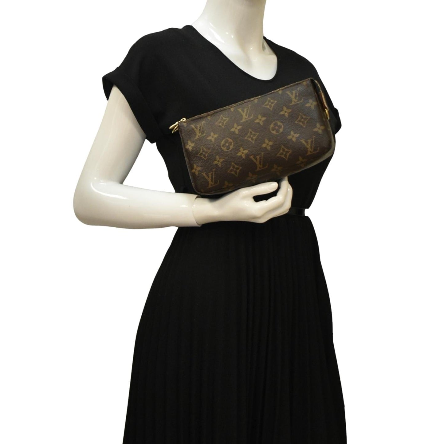LOUIS VUITTON Pochette  Monogram Canvas Pouch Brown