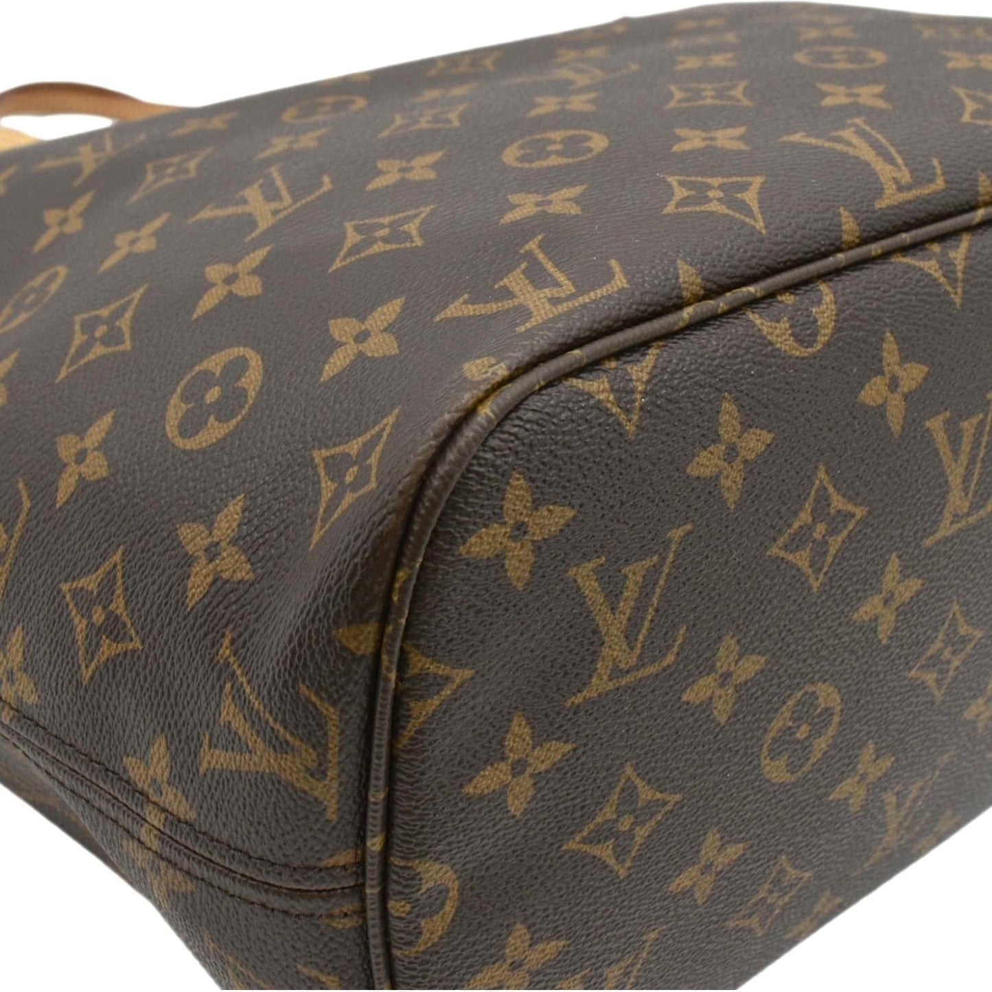 LOUIS VUITTON Neverfull MM Monogram Canvas Tote Bag Brown