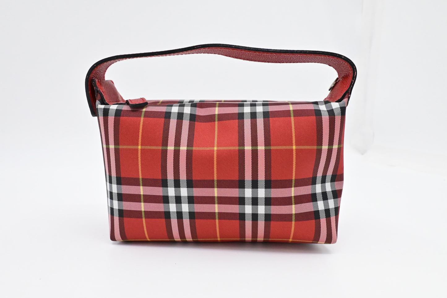 Burberry Wristlet in Red Check Canvas
