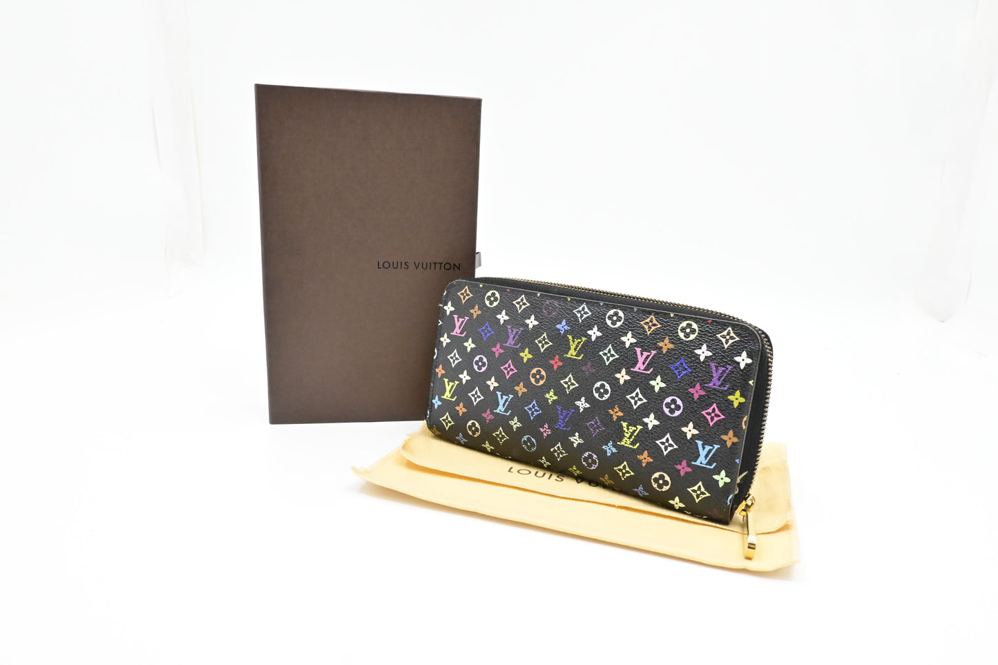 Louis Vuitton Long Zippy Wallet in Black Multicolor Monogram