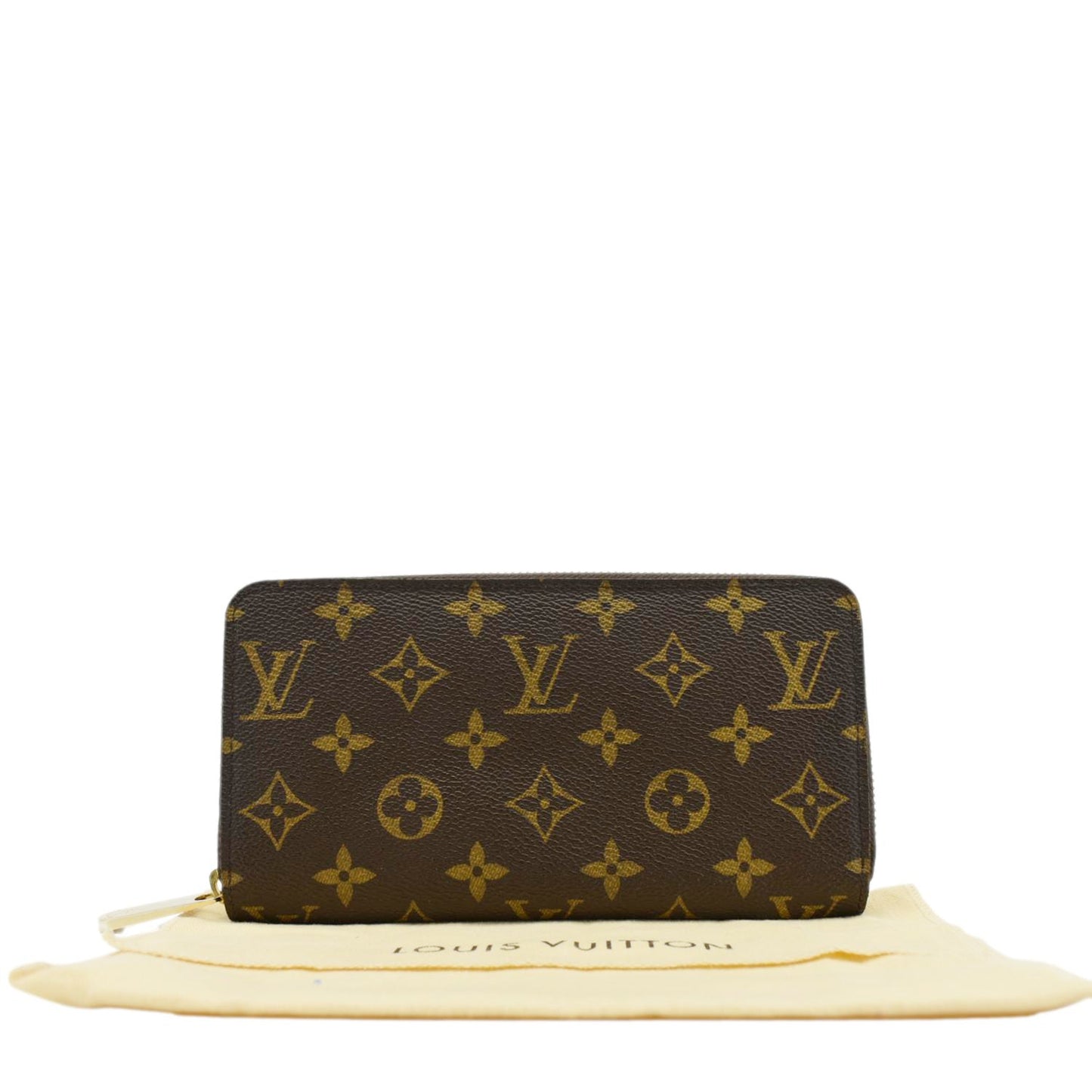 LOUIS VUITTON Monogram Canvas Zippy Wallet Brown