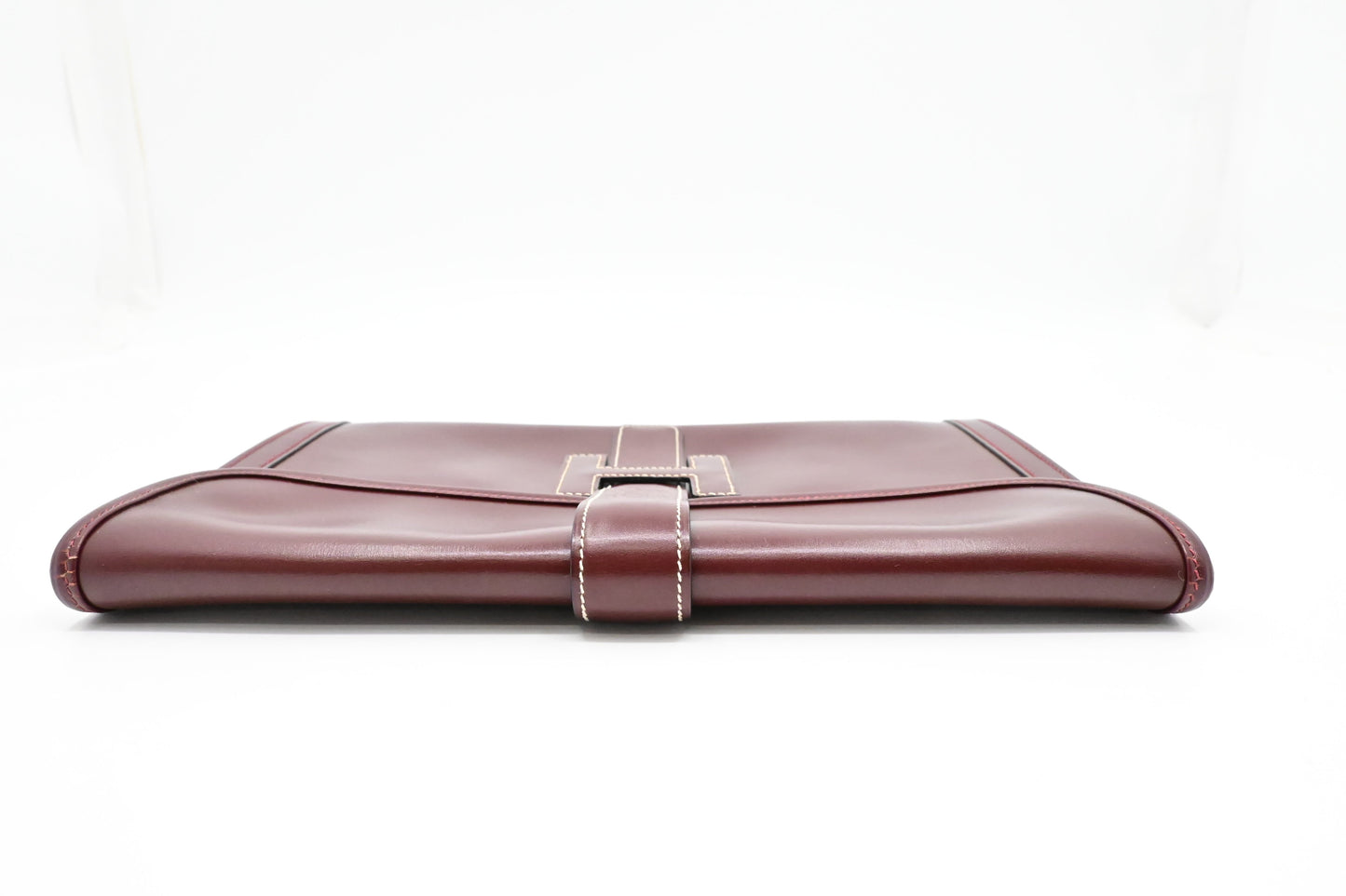 Hermes Jige Elan PM in Burgundy Box Leather