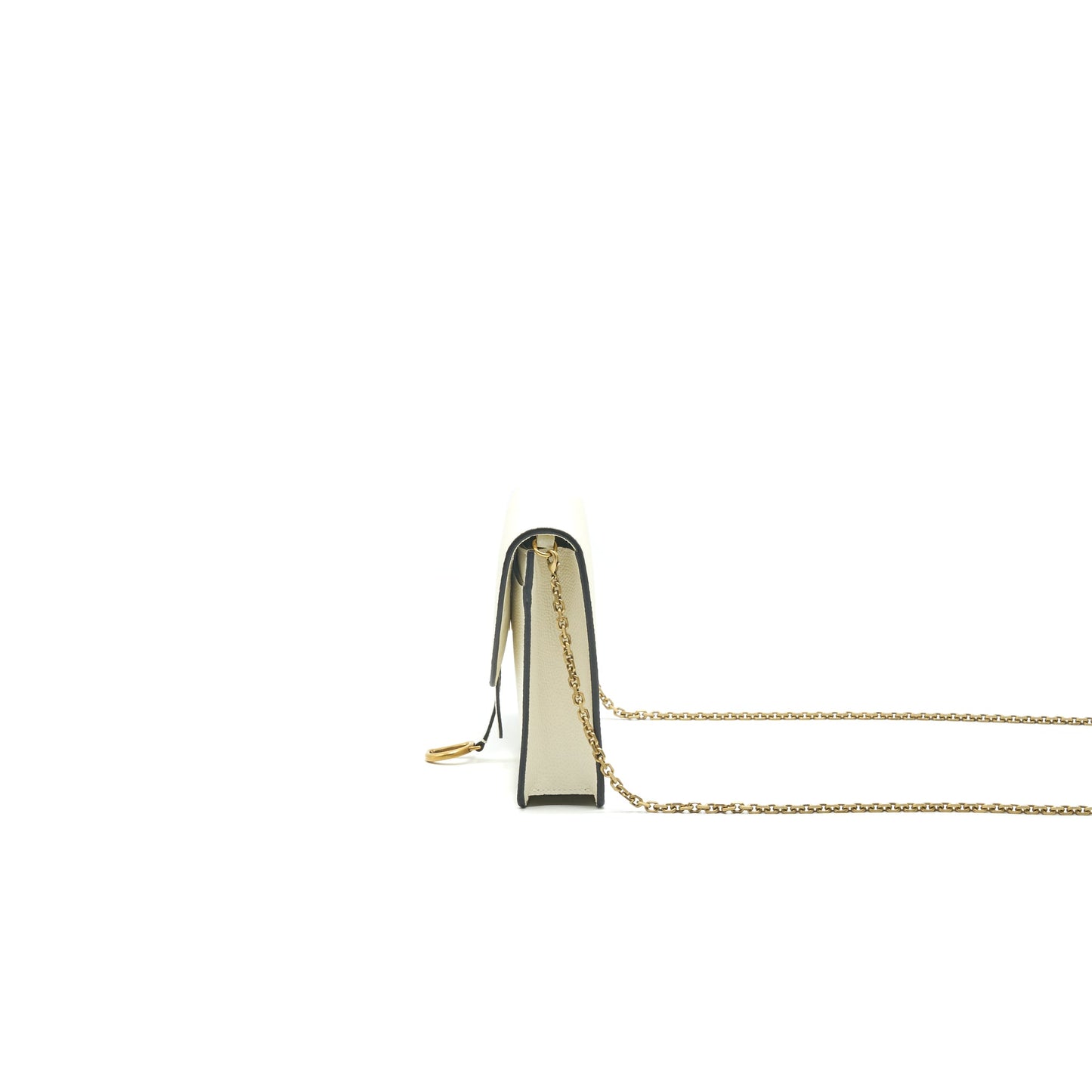 Dior saddle Pouch with Chain White GHW
