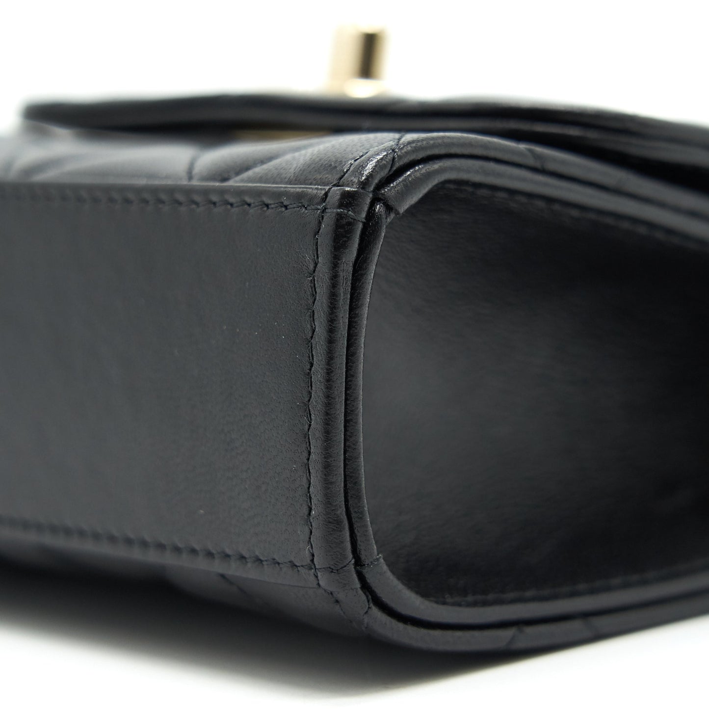 CHANEL LAMBSKIN QUILTED MINI TRENDY CC CHAIN WALLET BLACK