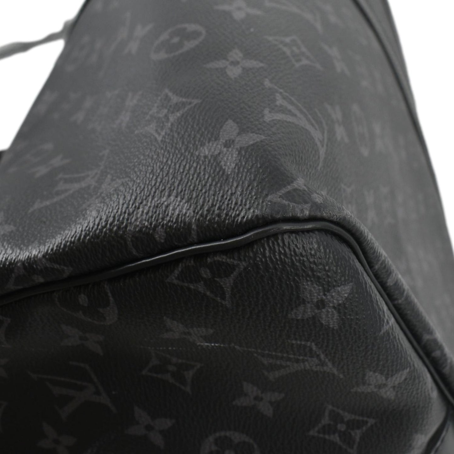 LOUIS VUITTON Keepall 55 Bandouliere Monogram Eclipse Travel Bag Black