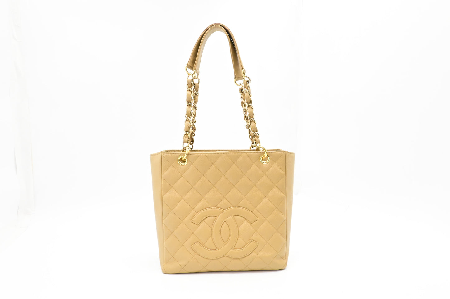 Chanel PST Shoulder Bag in Beige Caviar Leather