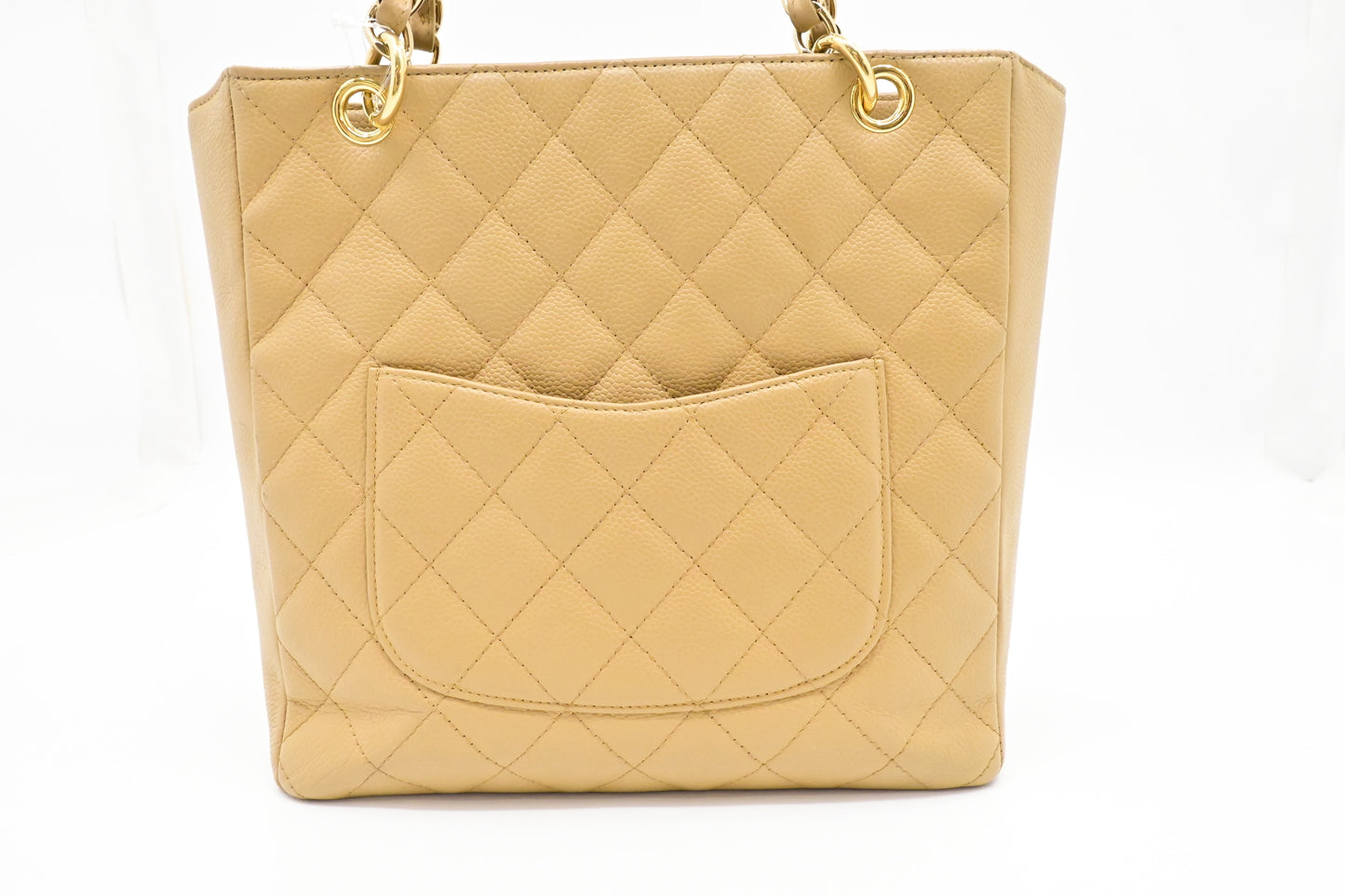 Chanel PST Shoulder Bag in Beige Caviar Leather
