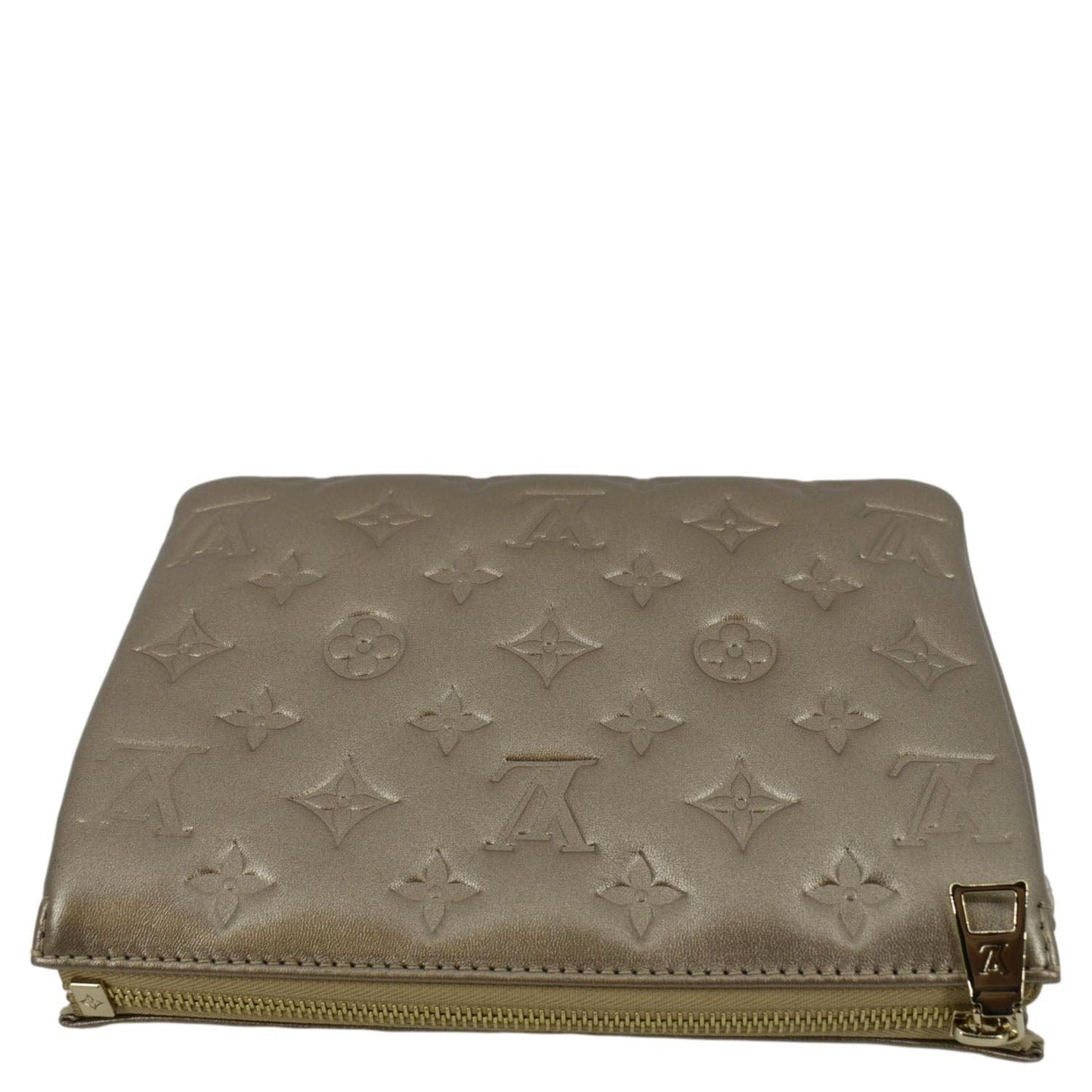 LOUIS VUITTON Coussin BB Monogram Embossed Leather Shoulder Bag Gold