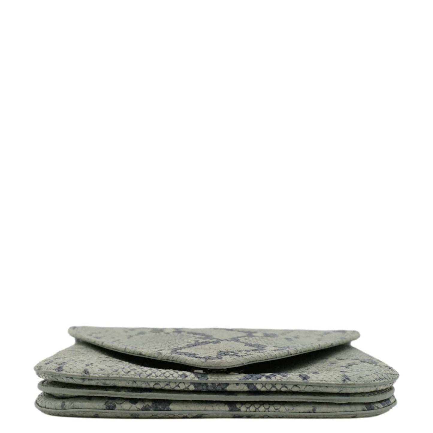 BOTTEGA VENETA Mount Envelope Python Leather Crossbody Bag Light Green