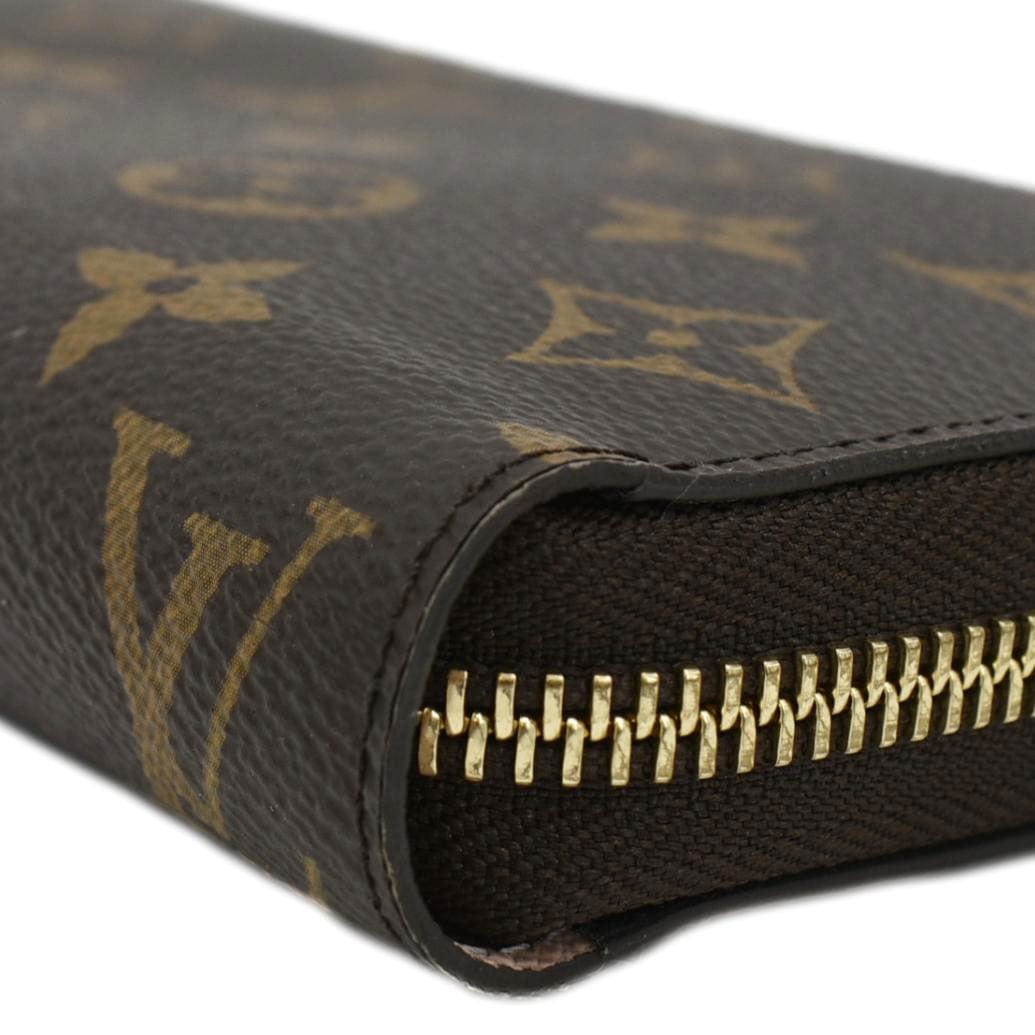 LOUIS VUITTON Zip Around Monogram Canvas Wallet Rose Ballerine