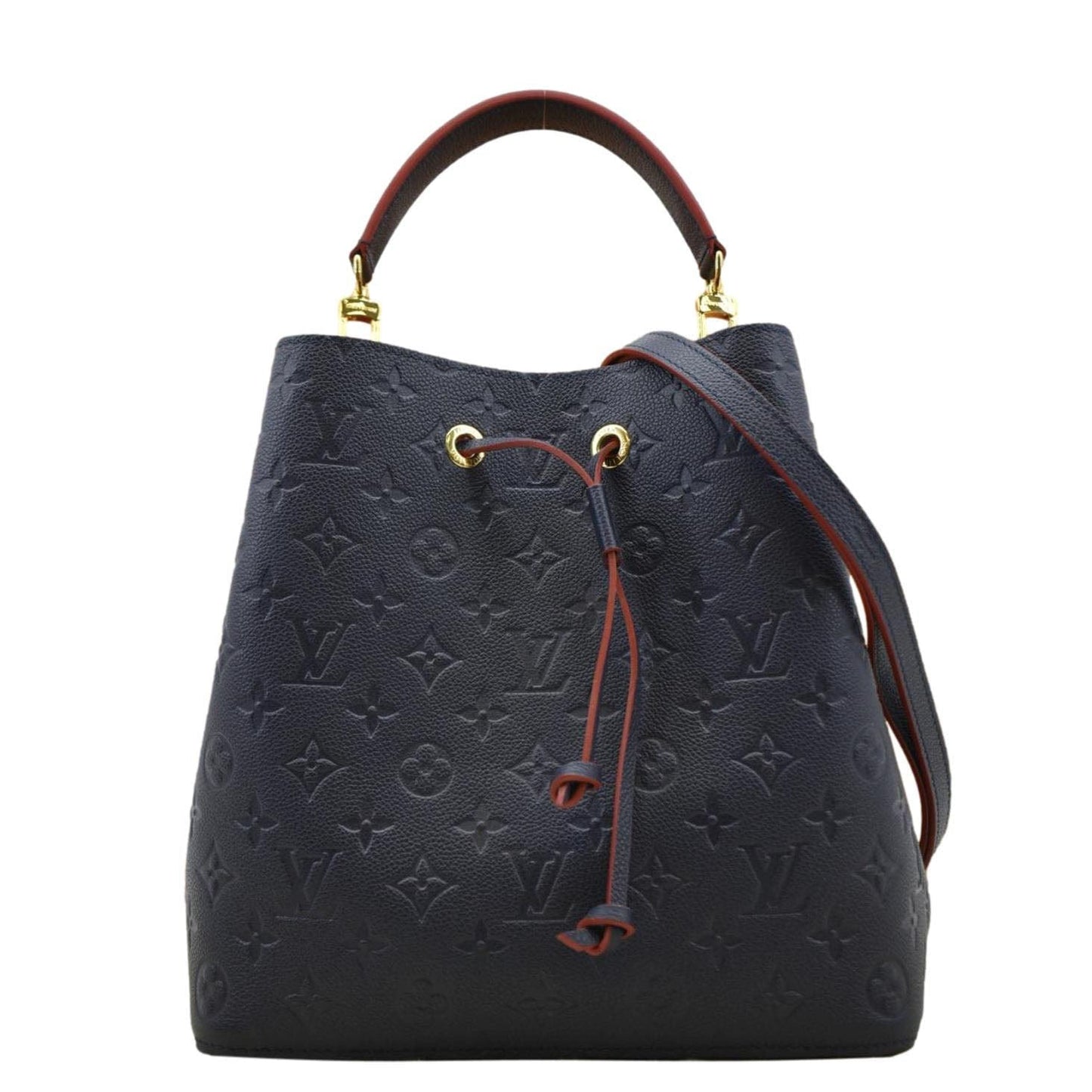 LOUIS VUITTON NeoNoe Monogram Empreinte Leather Shoulder Bag Navy Blue