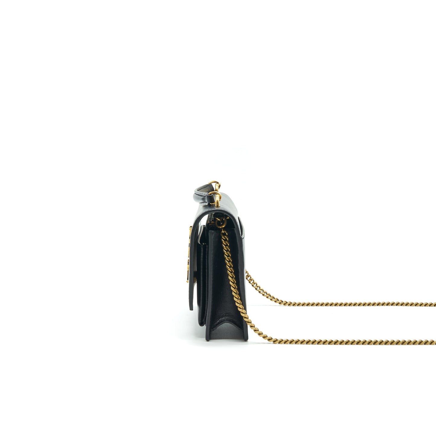 Saint Laurrnt Sunset Chain Wallet Black GHW