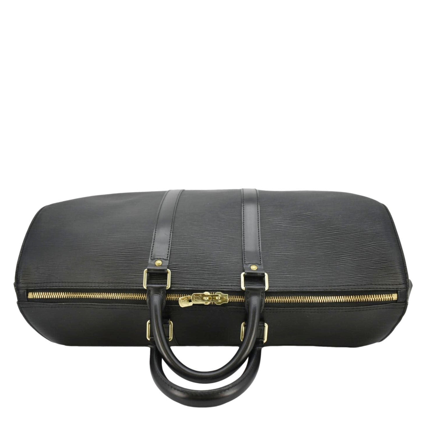 LOUIS VUITTON Keepall 45 Epi Leather Travel Bag Black