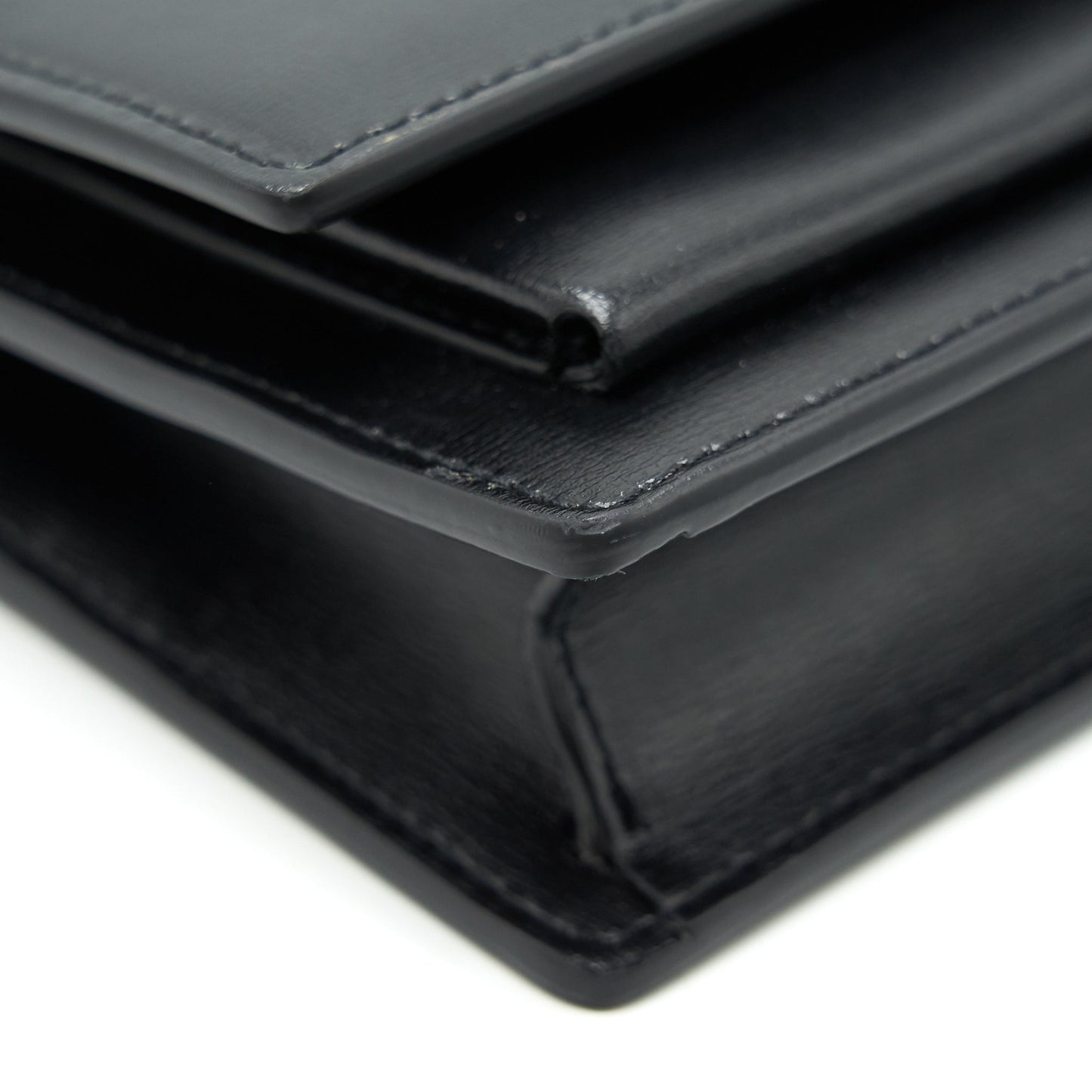 Saint Laurrnt Sunset Chain Wallet Black GHW