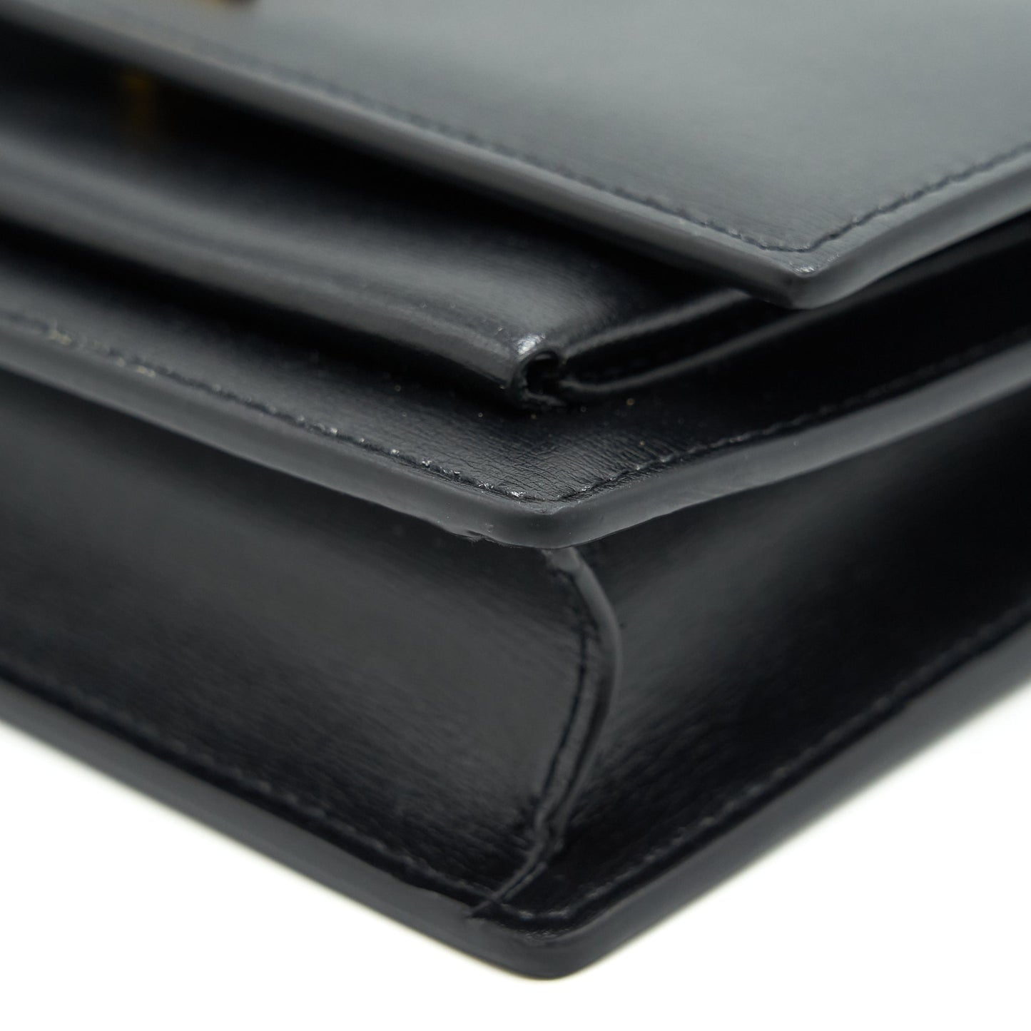 Saint Laurrnt Sunset Chain Wallet Black GHW