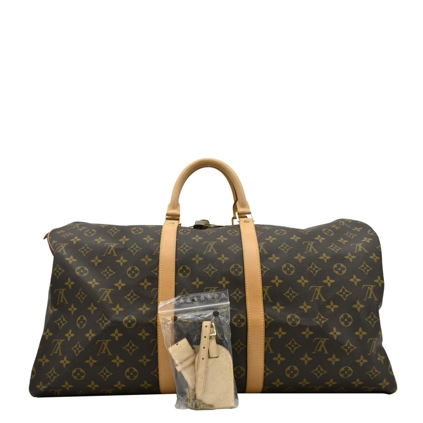 LOUIS VUITTON Keepall 55  Monogram Canvas Travel Bag Brown