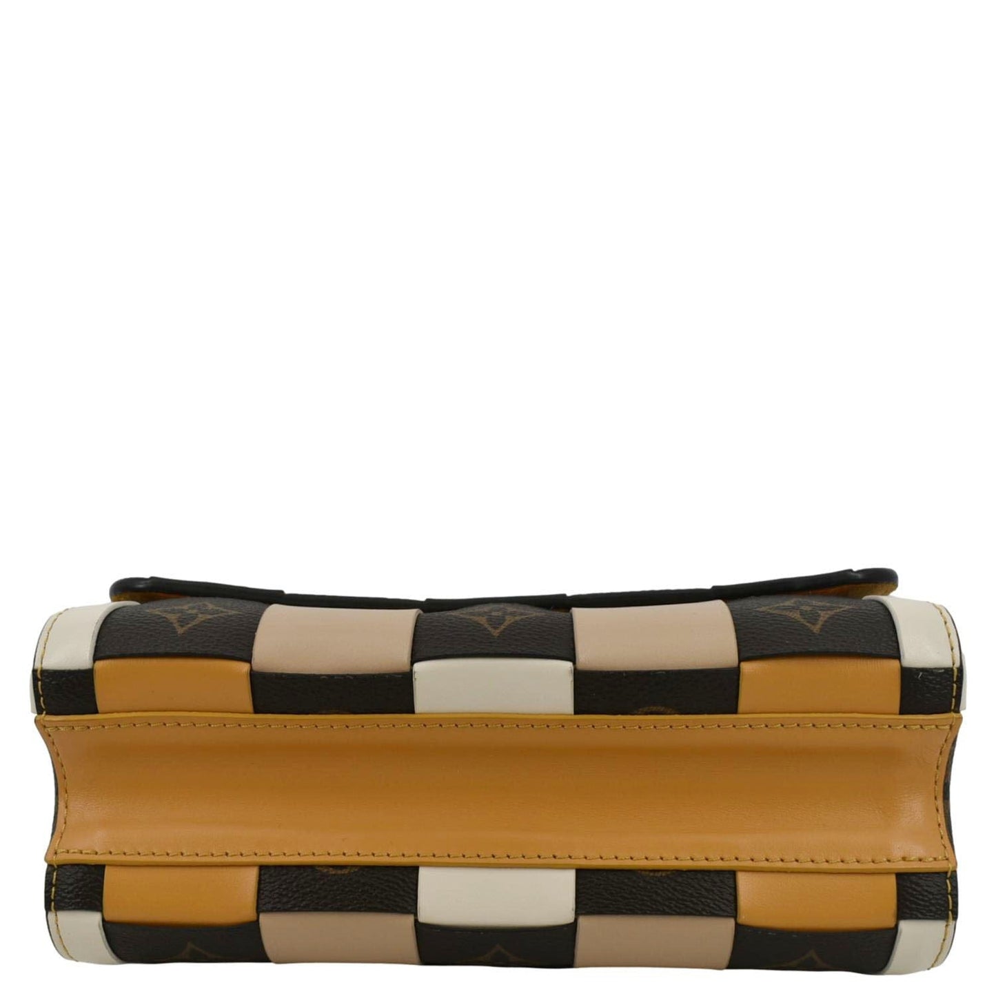 Louis Vuitton Twist MM Monogram Check Leather Shoulder Bag Orange