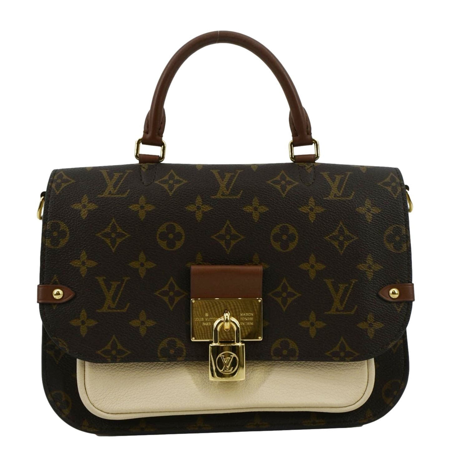 LOUIS VUITTON Vaugirard Monogram Canvas Shoulder Bag Creme