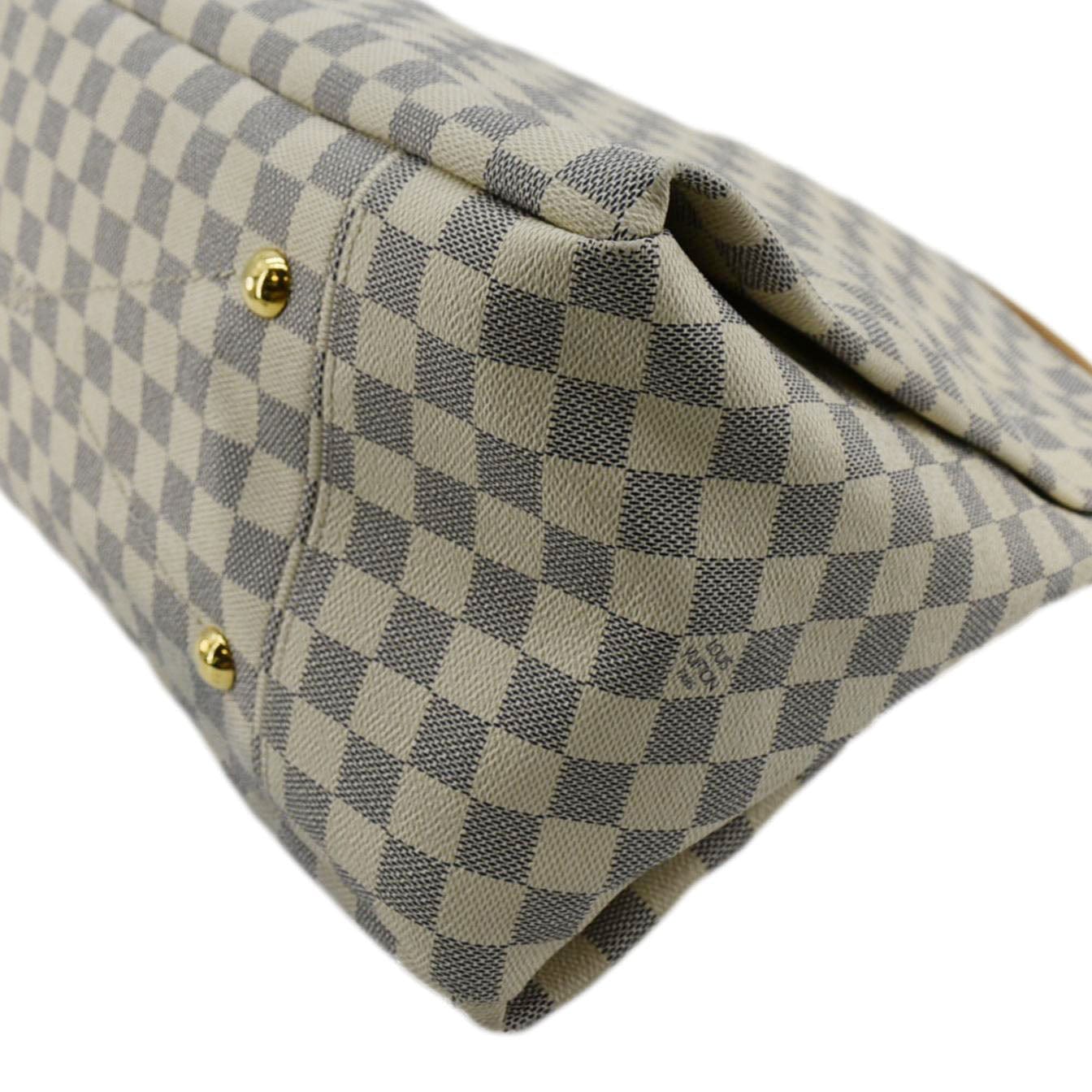 LOUIS VUITTON Artsy MM Damier Azur Hobo Bag White